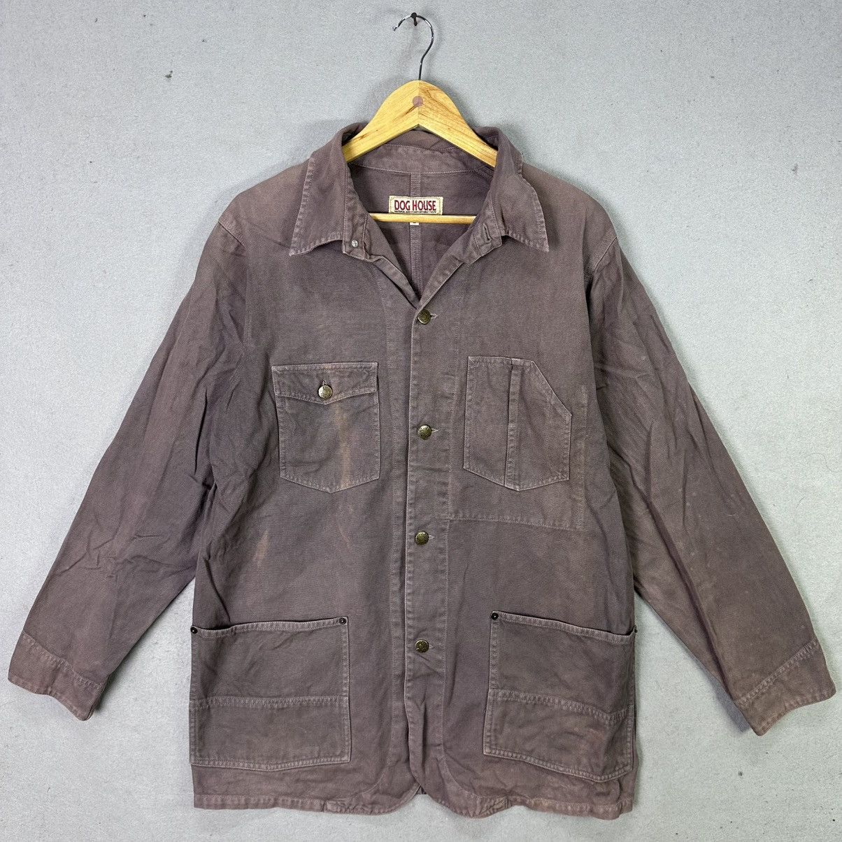 Japanese Brand Vintage Dog House Workwear Jacket Brown Faded Size US L / EU 52-54 / 3 - 1 Thumbnail