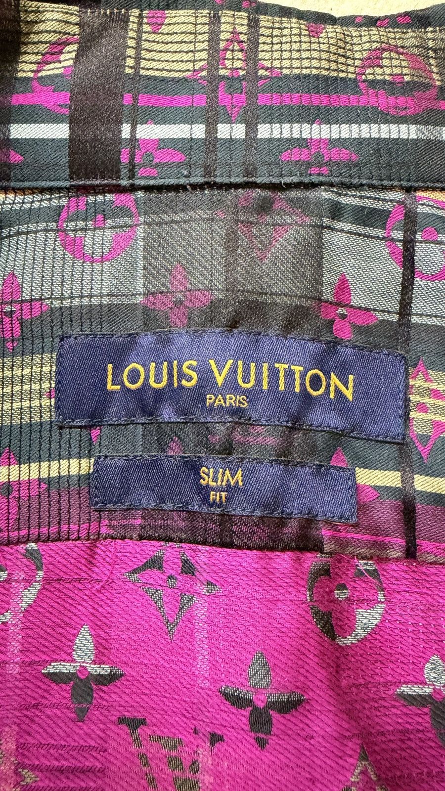 Louis Vuitton LOUIS VUITTON M Long Sleeves Silk Dress Shirt Check Plaid Size US M / EU 48-50 / 2 - 8 Thumbnail
