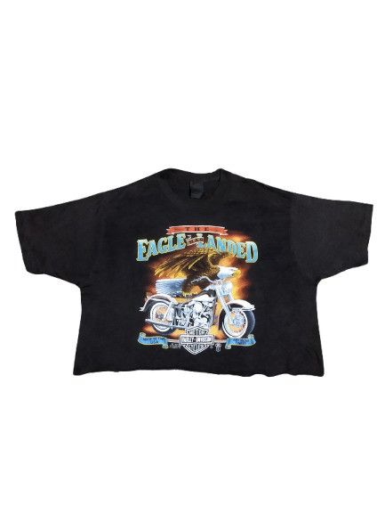 Harley Davidson Vintage 1987 Harley Davidson 3D Emblem Crop Top Size L / US 10 / IT 46 - 1 Thumbnail