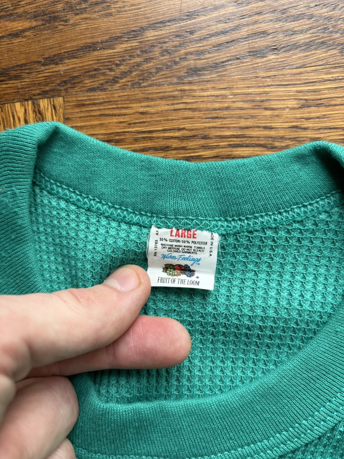 Fruit Of The Loom × Vintage 1980s Fruit of the Loom Thermal L/S 1970s Vintage Waffle Men Size US S / EU 44-46 / 1 - 3 Thumbnail
