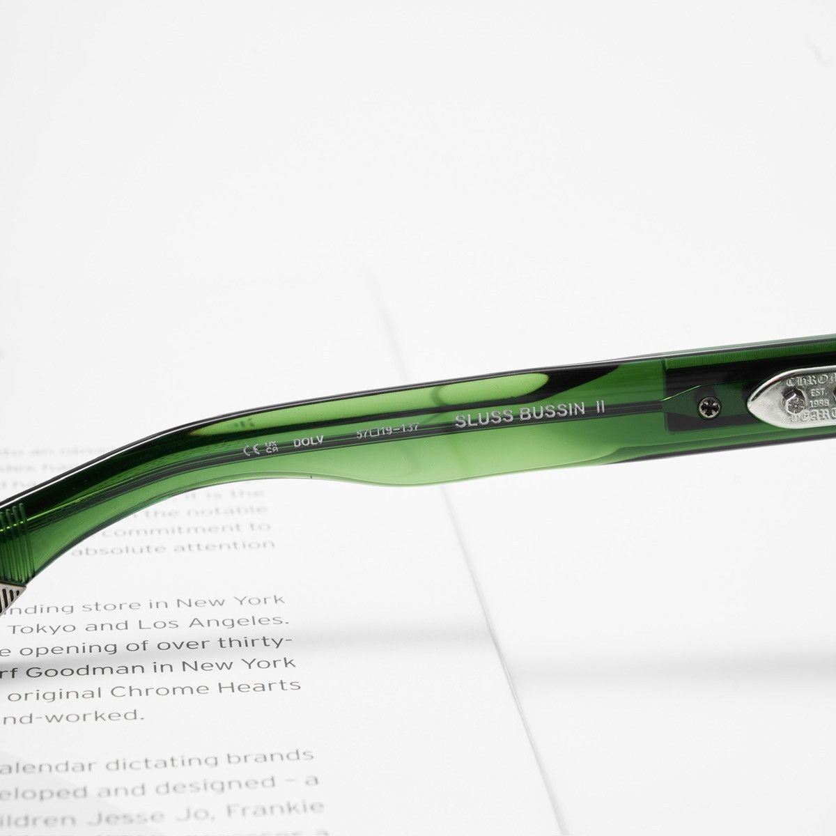 Chrome Hearts CHROME HEARTS SLUSS BUSSIN II DARK OLIVE SUNGLASSES Size ONE SIZE - 5 Thumbnail