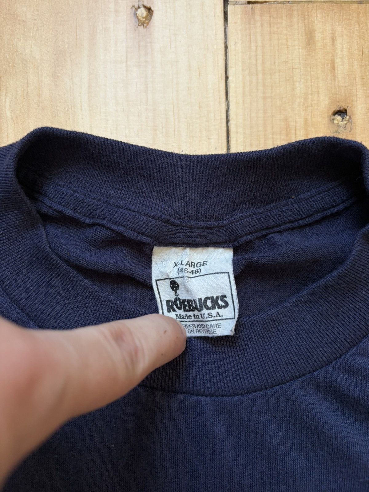 Vintage Vintage Blank Sun faded Pocket T distressed Single Stitch Size US XL / EU 56 / 4 - 3 Thumbnail