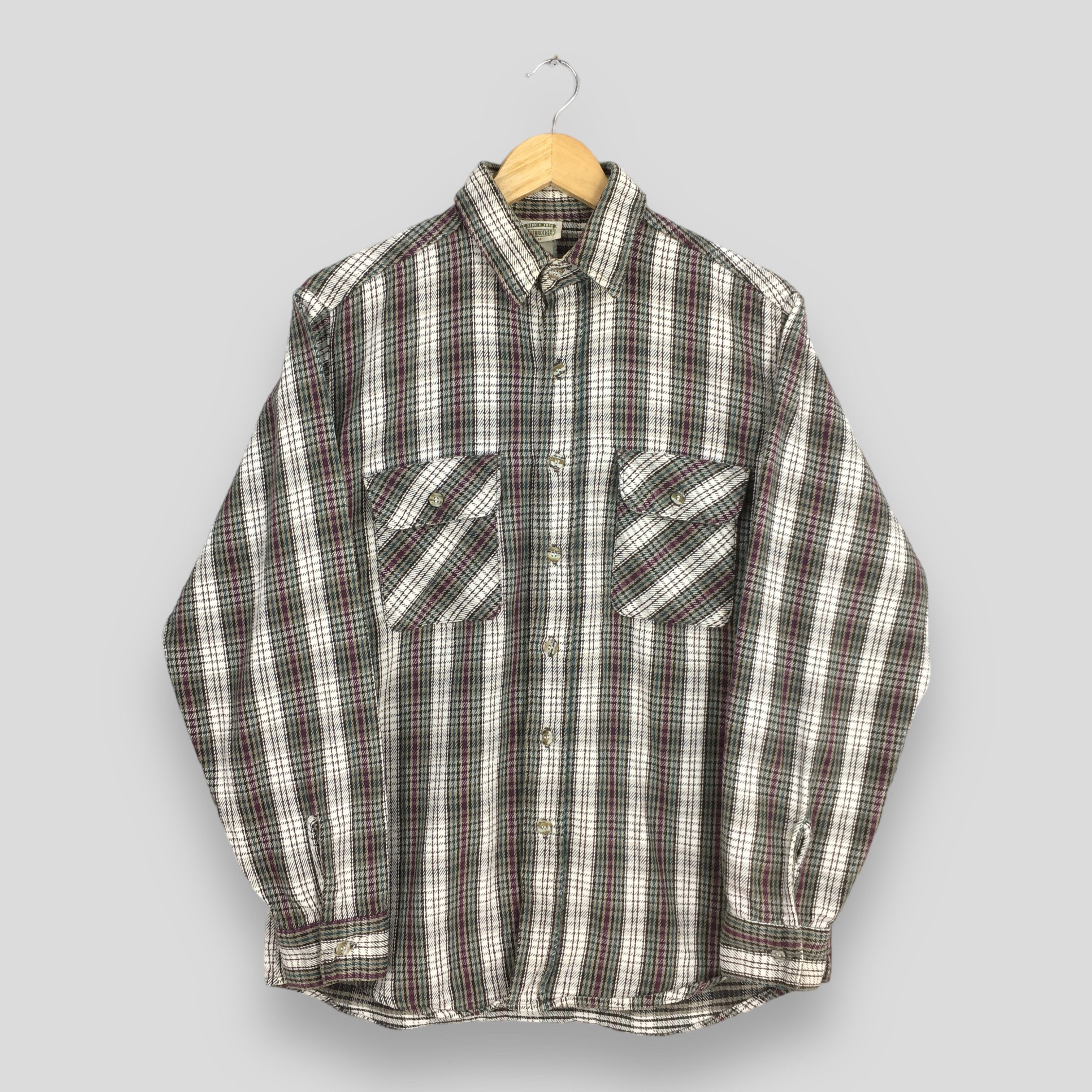 FiveBrother Vintage 80's Five Brother Flannel Shirt Medium Size US M / EU 48-50 / 2 - 1 Thumbnail