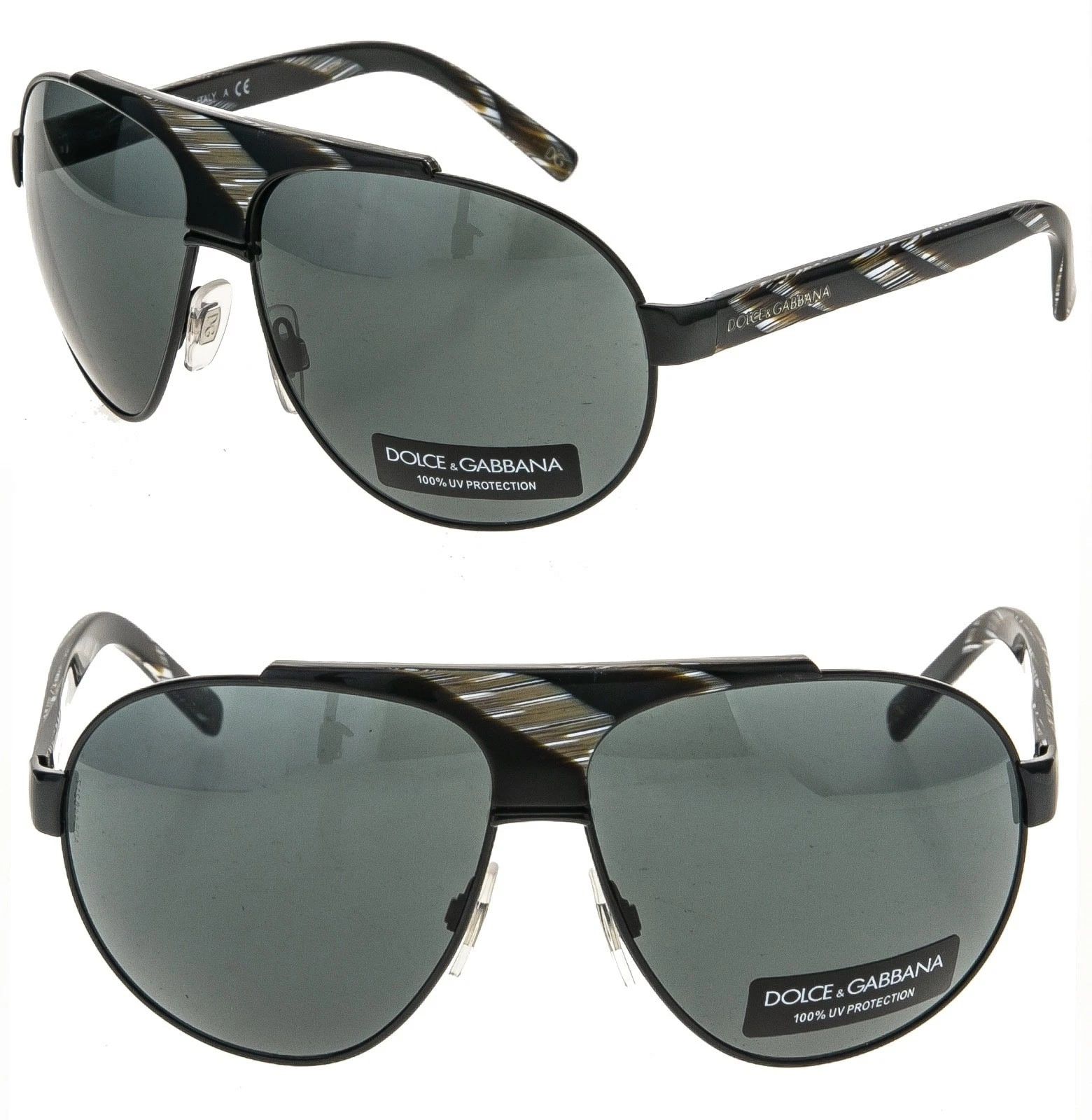 Dolce & Gabbana DOLCE & GABBANA DG2056 Black Horn Aviator Sunglasses 2056 Size ONE SIZE - 1 Thumbnail