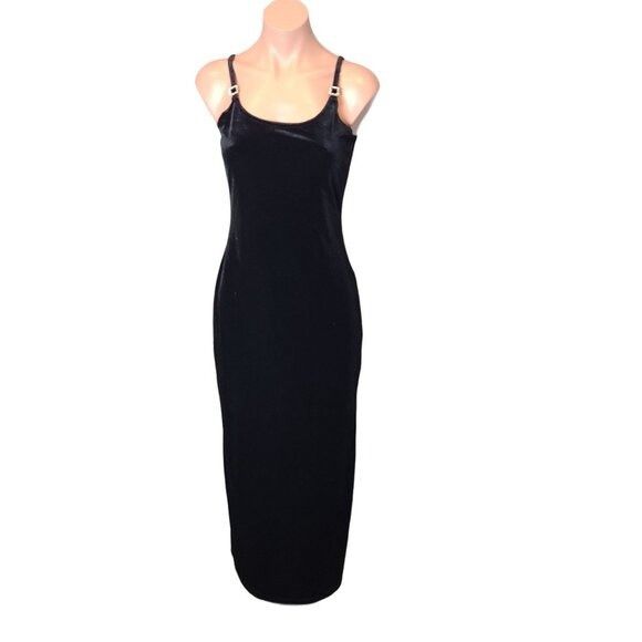 Vintage Vintage Black Velvet Maxi Dress & Cardigan Set Womens Small Size S / US 4 / IT 40 - 7 Thumbnail
