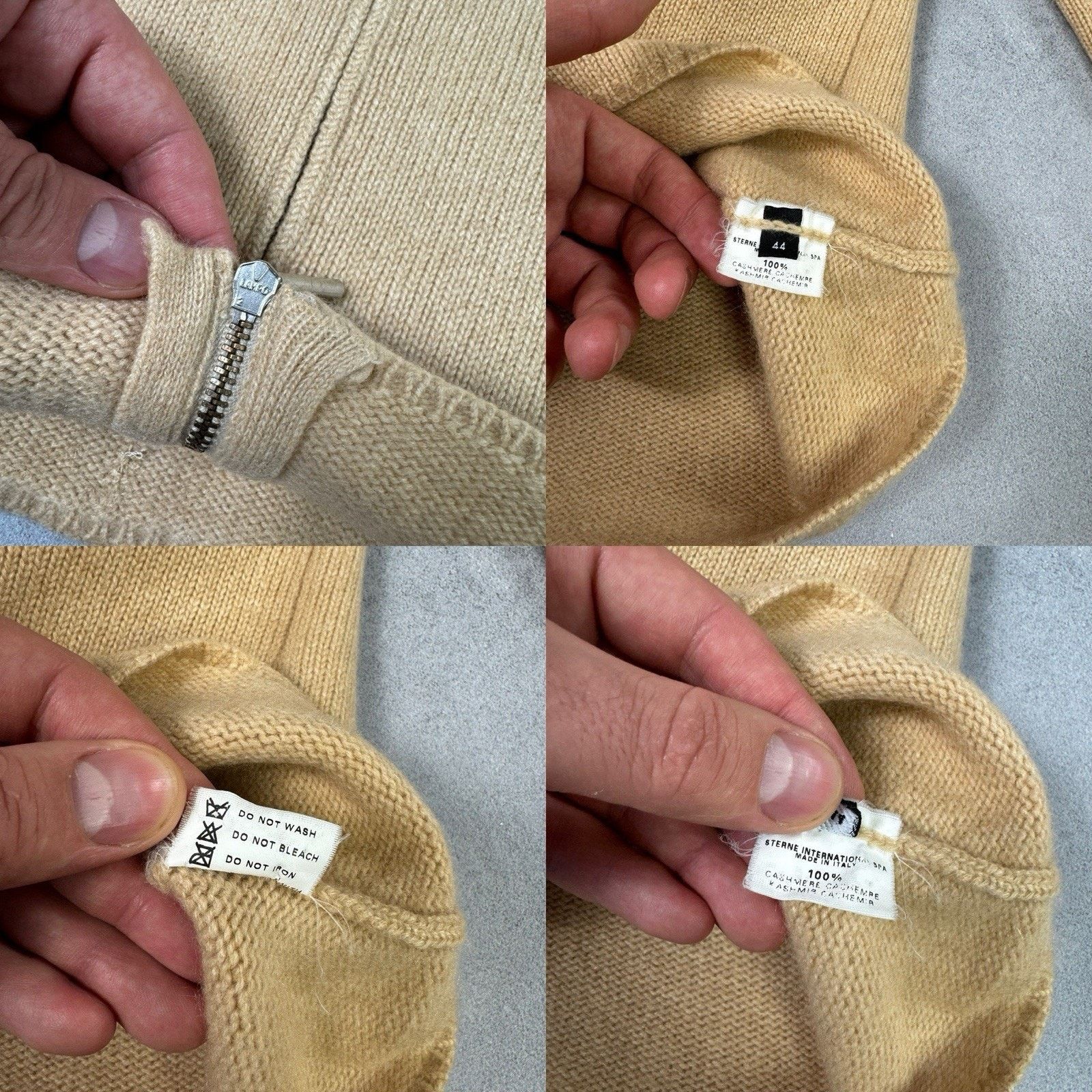 Vintage Lorena Antoniazzi Women Chashmere Zip Sweater Beige Size 44 Size M / US 6-8 / IT 42-44 - 23 Thumbnail