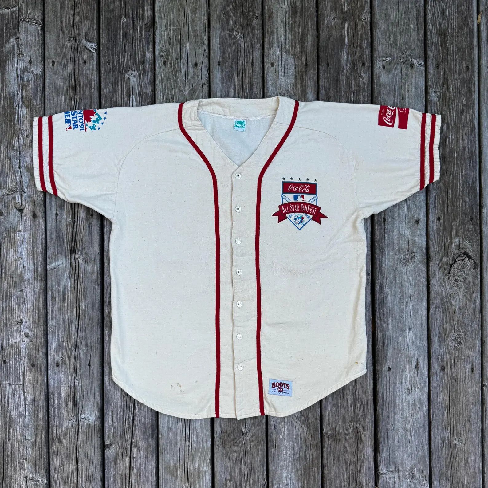 Roots Vintage 1991 Toronto Blue Jays 91 Fan Fest Baseball Shirt Size US L / EU 52-54 / 3 - 3 Thumbnail