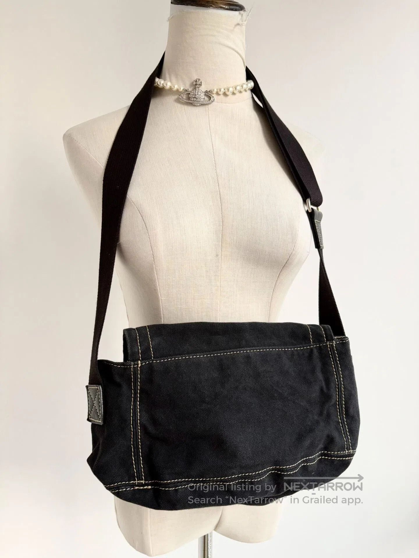 Vivienne Westwood Vivienne Westwood Saturn Logo Canvas Crossbody. Size ONE SIZE - 2 Thumbnail