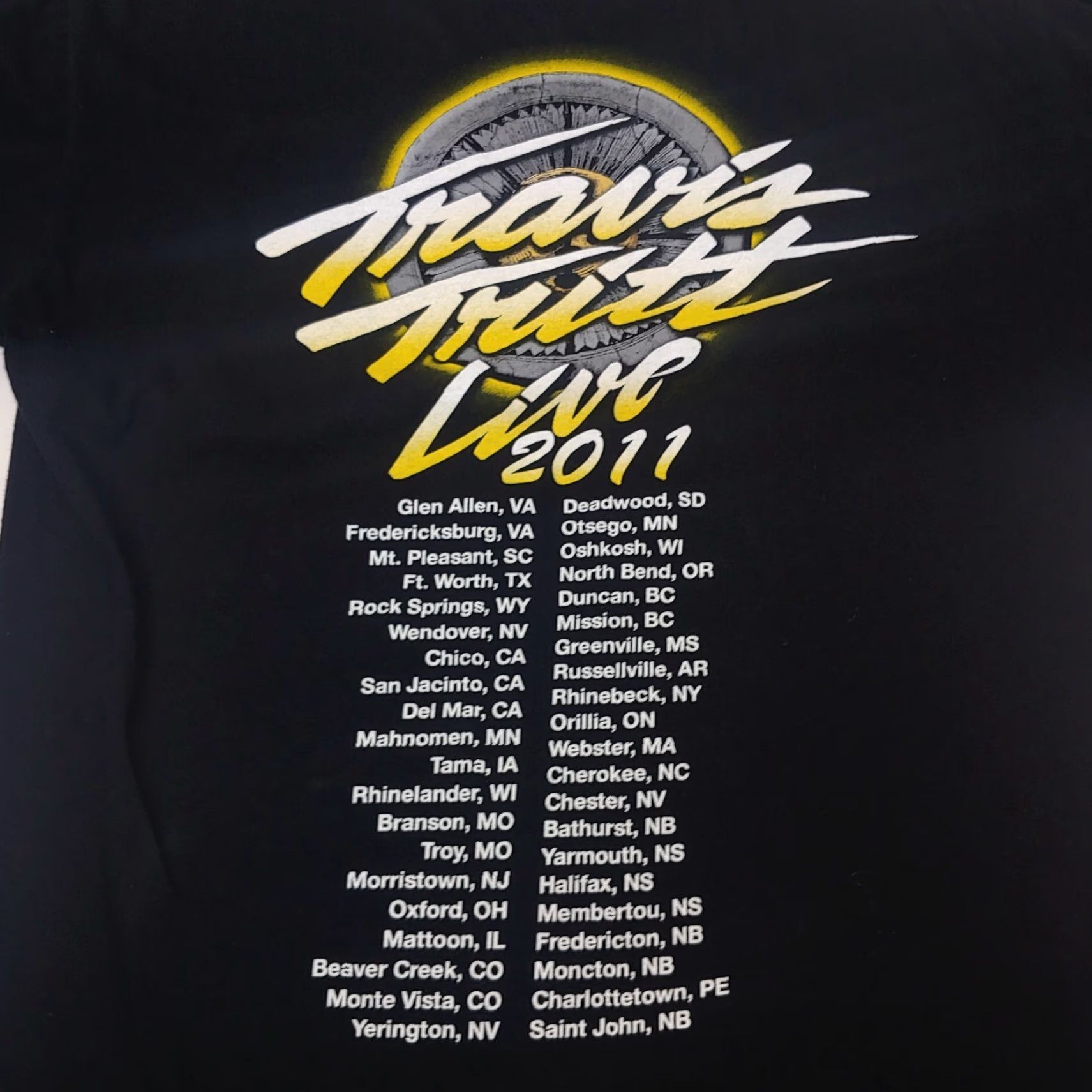 Anvil Travis Tritt Live Tour 2011 Shirt Medium Black Country Music Graphic T-Shirt Men Crew Neck Short Sleeve Size US M / EU 48-50 / 2 - 4 Thumbnail