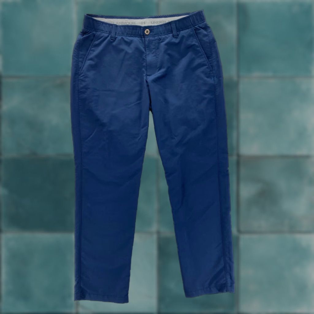 Under Armour Under Armour Match Play Golf Pants Mens 36x30 Straight Blue Stretch Waistband Size US 36 / EU 52 - 1 Thumbnail