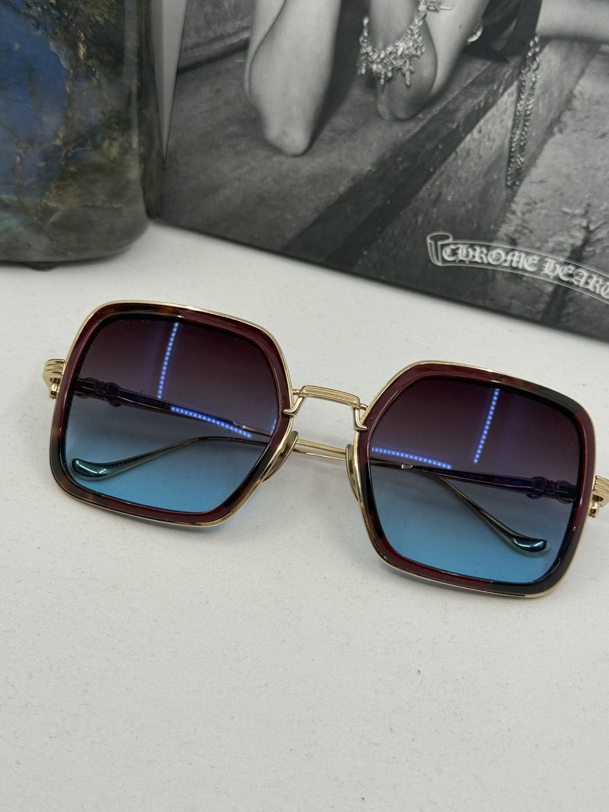 Chrome Hearts Chrome Hearts Blue Job Burgundy with Gold Size ONE SIZE - 5 Thumbnail