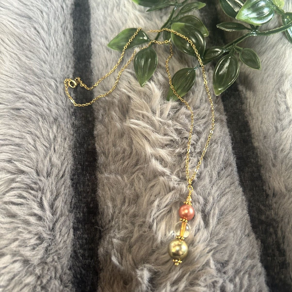 Handmade Handcrafted vintage bead drop pendant on chain necklace Size ONE SIZE - 6 Thumbnail