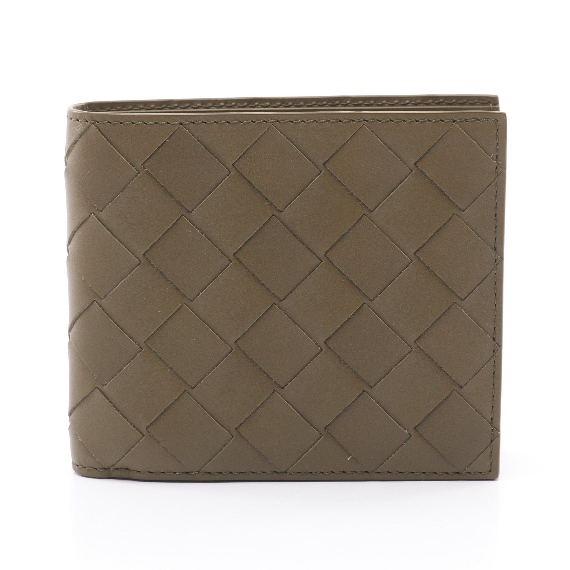 Bottega Veneta Bottega Veneta Intrecciato Bi-Fold Wallet Leather Khaki Green Size ONE SIZE - 1 Thumbnail