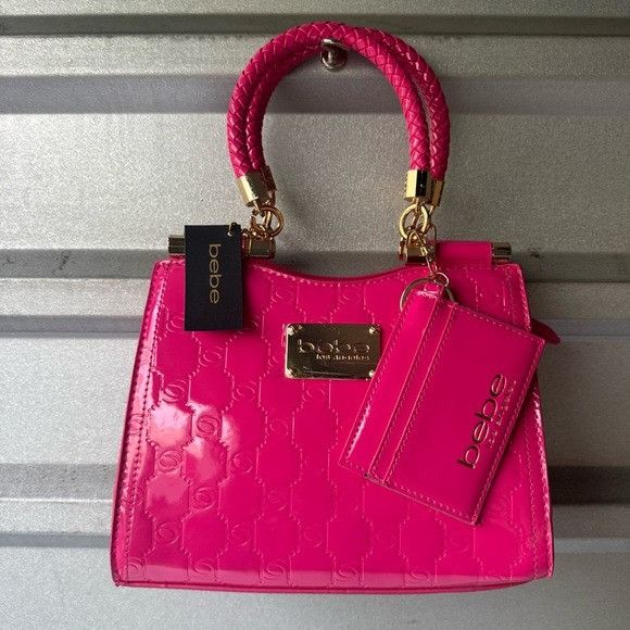 Bebe NWT BEBE DANA MONOGRAM TOP HANDLE CROSSBODY HOT PINK BAG W C Size ONE SIZE - 1 Thumbnail