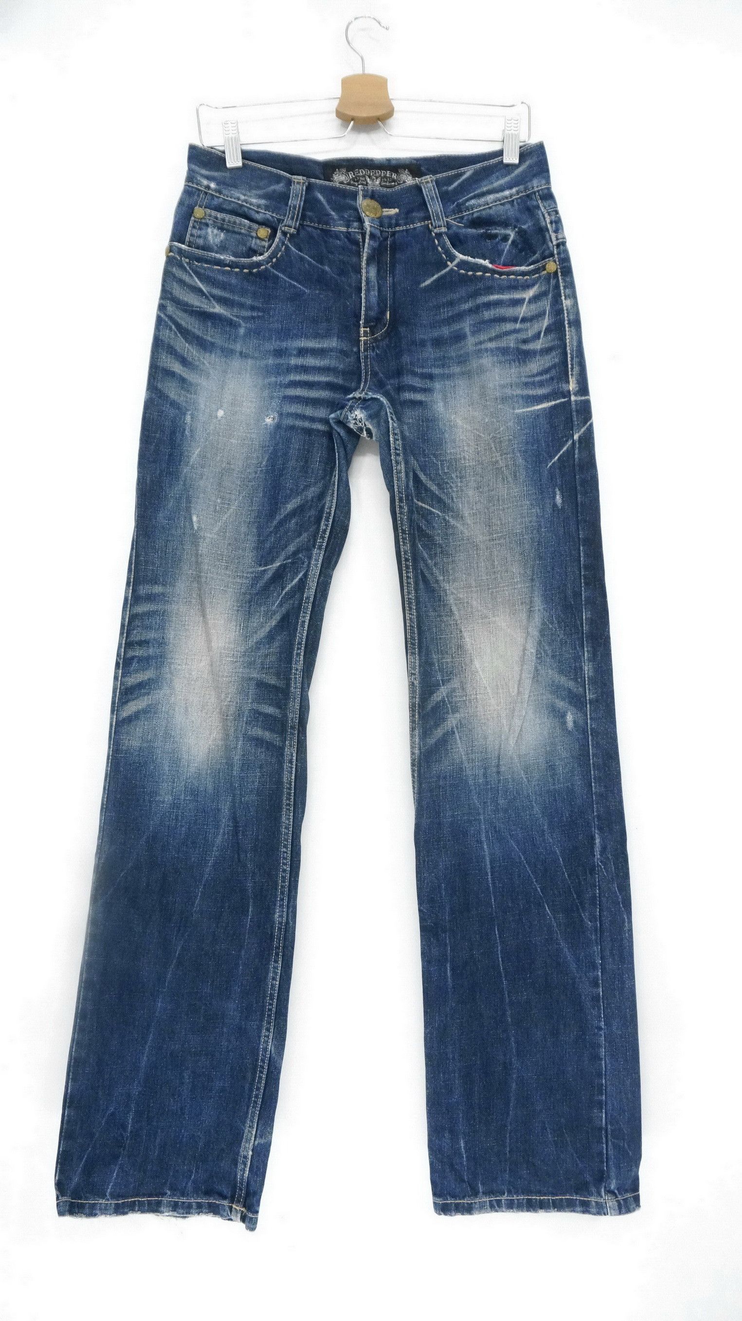 Japanese Brand Red Pepper Japan Co Reworked Embroidered Beads Pocket Jeans Size US 29 - 2 Thumbnail