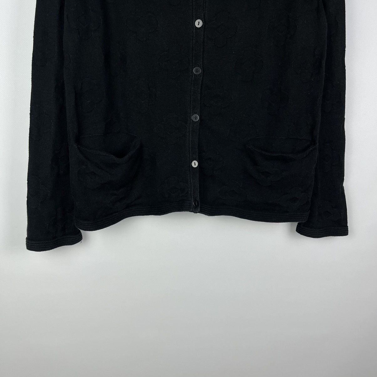 Gudrun Sjoden Gudrun Sjoden Black Cotton Floral Cardigan Button Up Size M Size M / US 6-8 / IT 42-44 - 3 Thumbnail