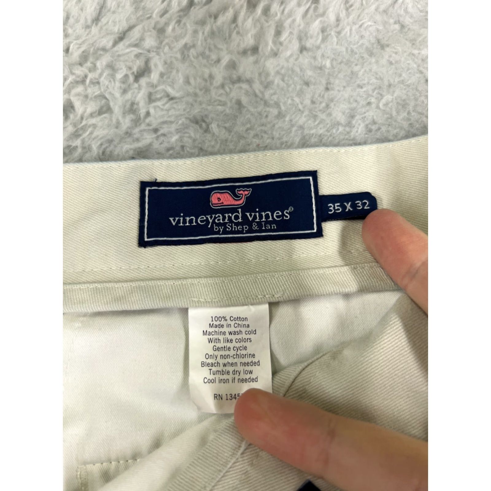 Wrangler VINEYARD VINES Pants Men 35 White Chino 100% Cotton Twill Golf Casual 35x32 READ Size US 35 - 6 Thumbnail
