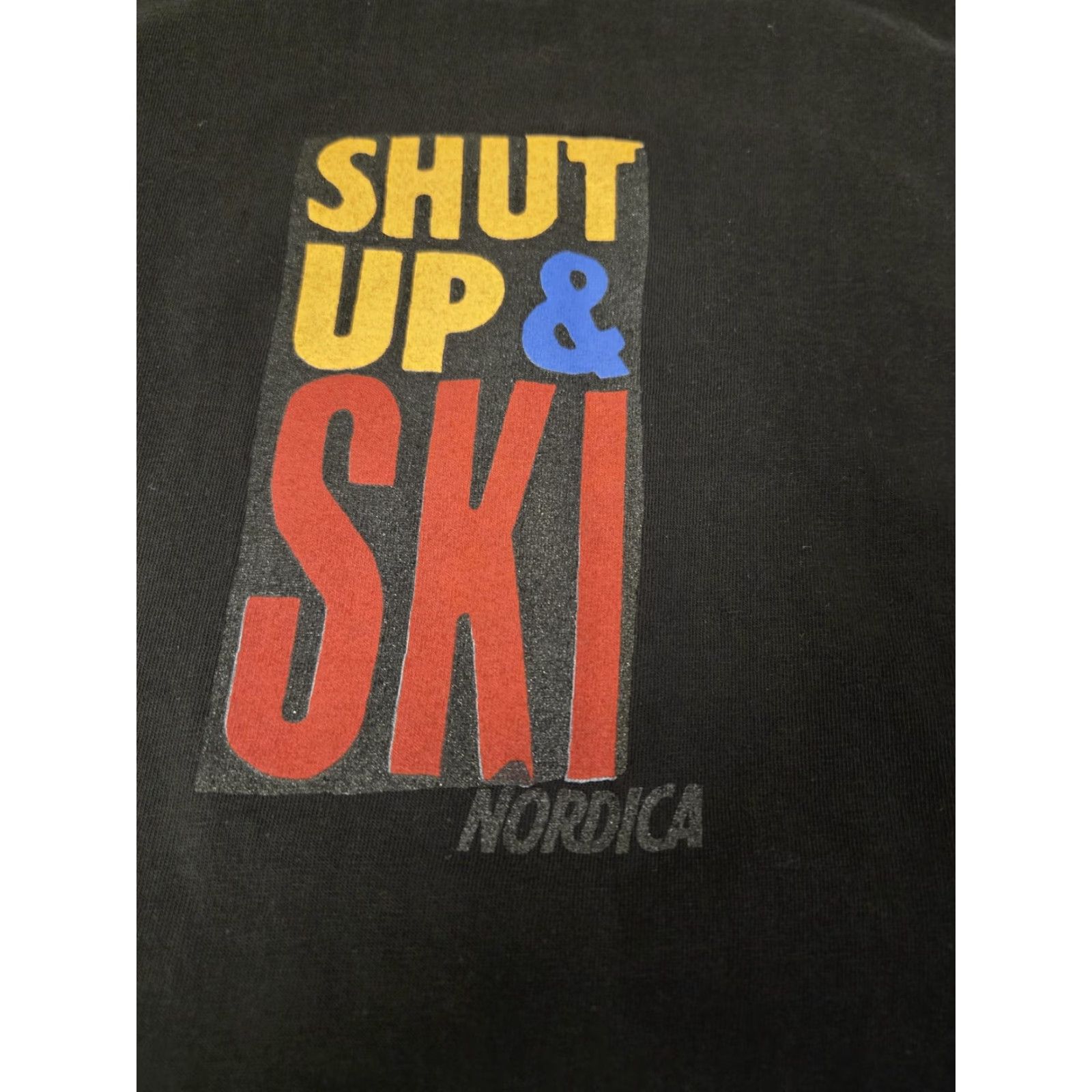 Hanes VINTAGE Nordica Shut Up & Ski Shirt Mens XL Black Graphic Hanes Beefy-T 90s Size US XL / EU 56 / 4 - 2 Thumbnail