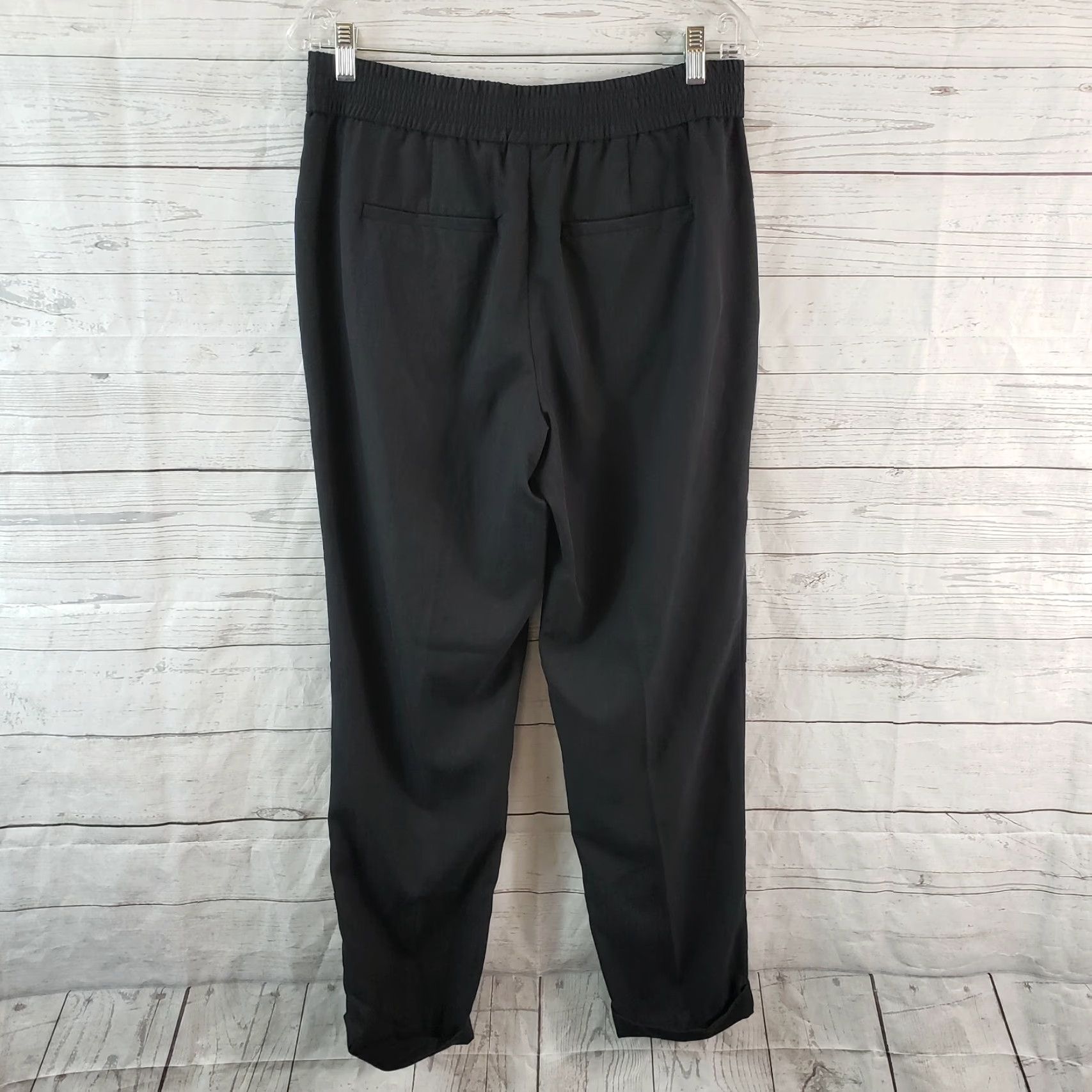 Vintage Chico's Womens Pull On Pants Sz 8 Black Tencel Blend Cuffed Mid Rise Pants Size 30" / US 8 / IT 44 - 3 Thumbnail