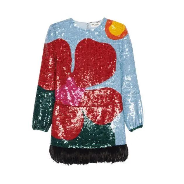 Saint Laurent Paris o1bcso1str1125 Sequin-Embroidered Dress in Multicolor Size S / US 4 / IT 40 - 1 Preview