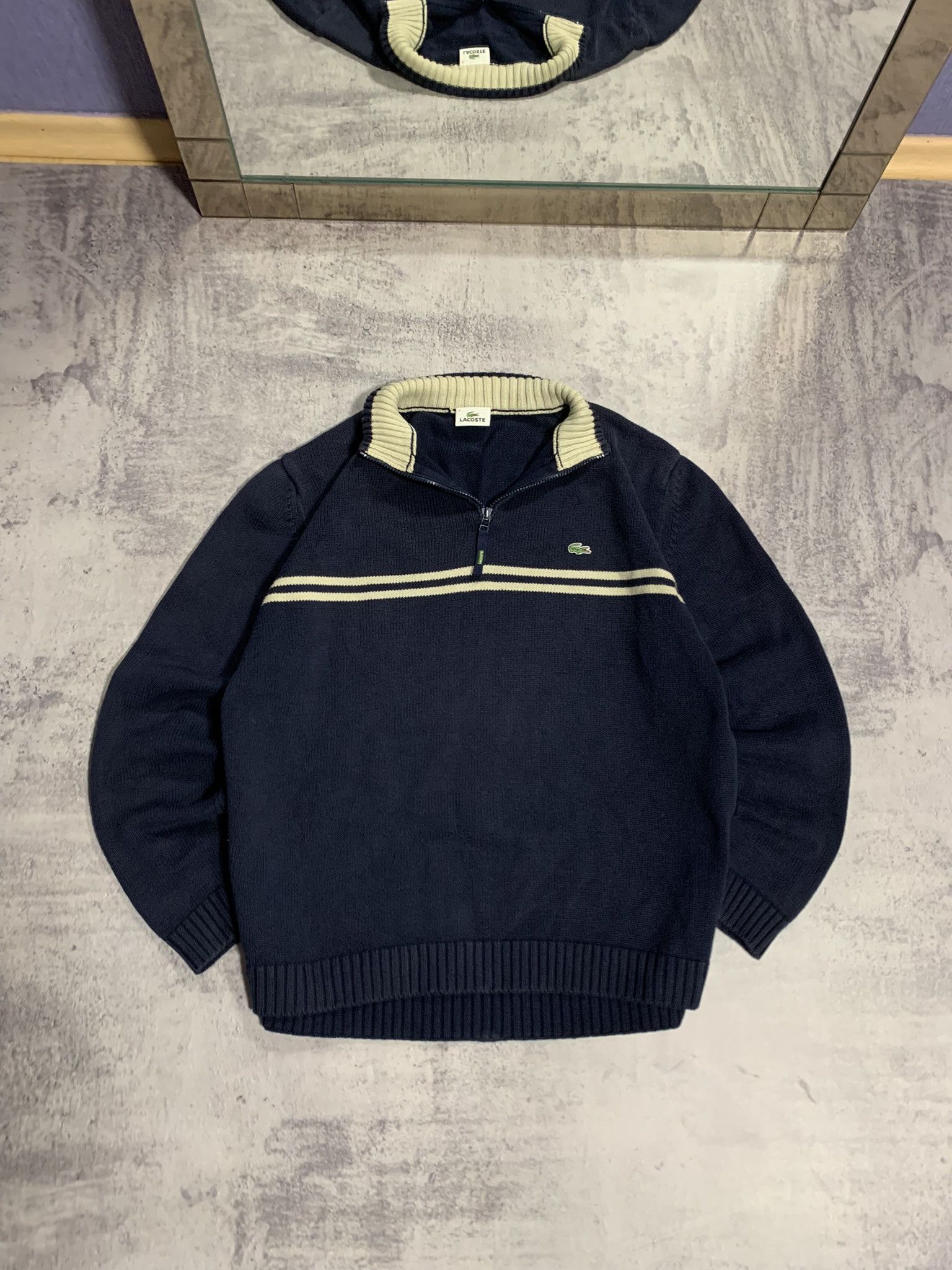Lacoste Lacoste 1/4 Zip Sweater Minimal Logo Size L Size US L / EU 52-54 / 3 - 1 Thumbnail