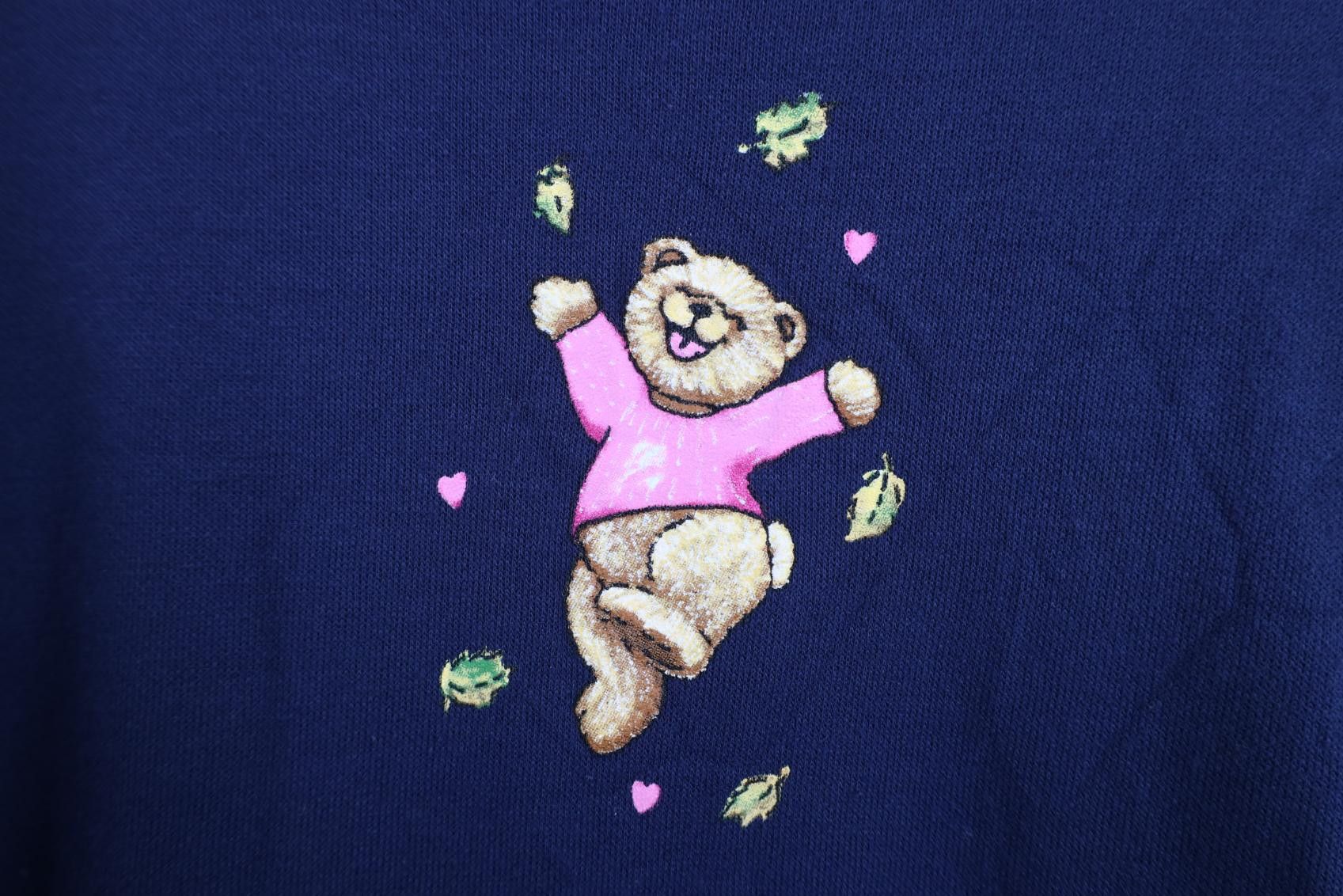 Vintage Vintage 90s Streetwear Bear Turtleneck Sweatshirt Navy Blue Size M / US 6-8 / IT 42-44 - 8 Thumbnail