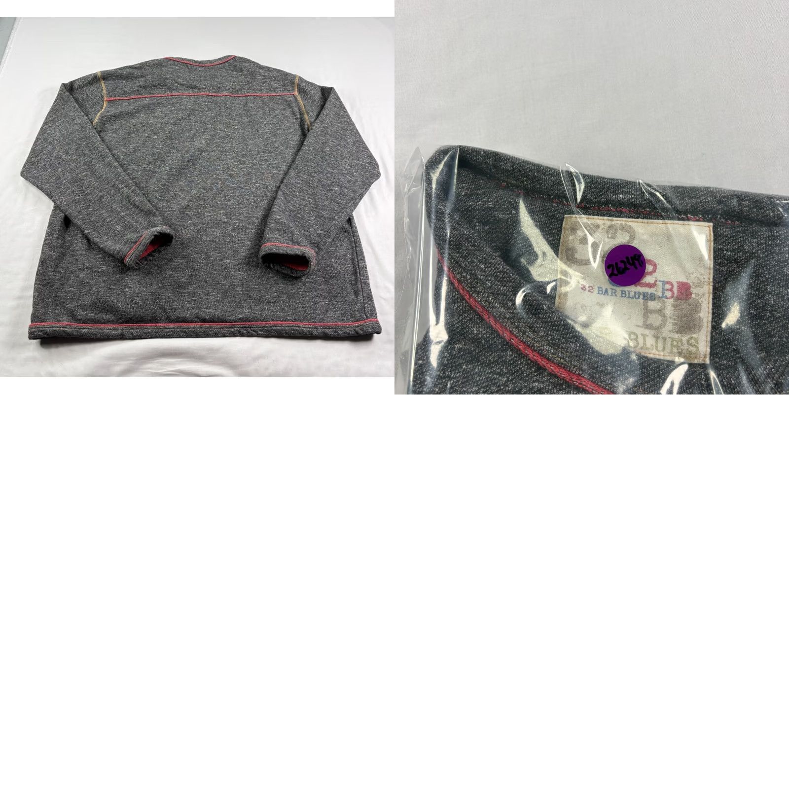 Vintage 32 Bar Blues Pullover Sweater Mens 2XL Gray Cotton Crew Neck Pockets Logo 32 Bar Blues Shirt Sweater Mens Regular Knit Pullover Gray 2XL Size US XXL / EU 58 / 5 - 8 Thumbnail