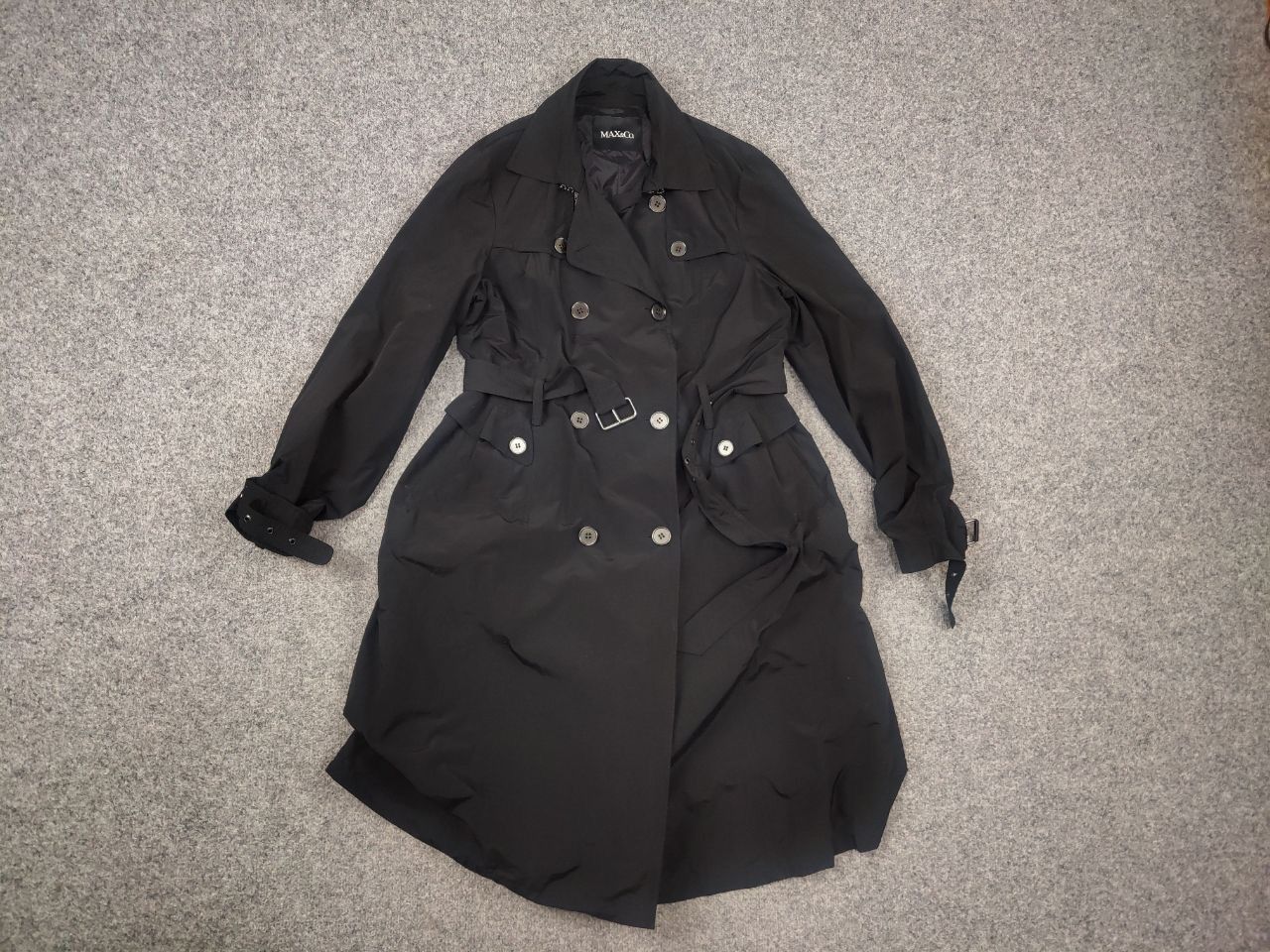MAX&Co. MAX&co Design Max Mara long Trench coat Nylon Belt Jacket Size L / US 10 / IT 46 - 7 Thumbnail