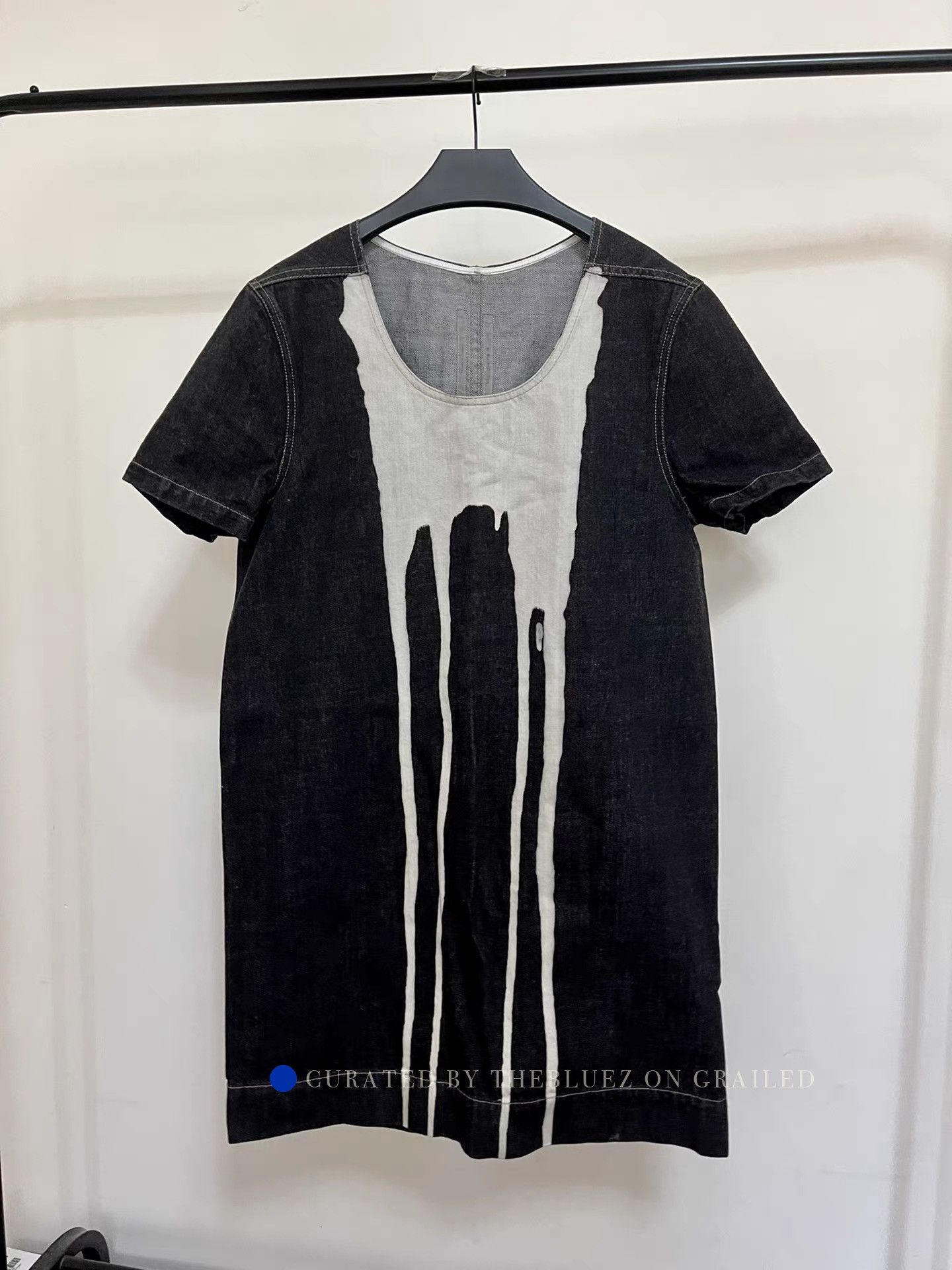 Rick Owens Ink Splatter Short Sleeve Tee in Black Size US S / EU 44-46 / 1 - 1 Thumbnail