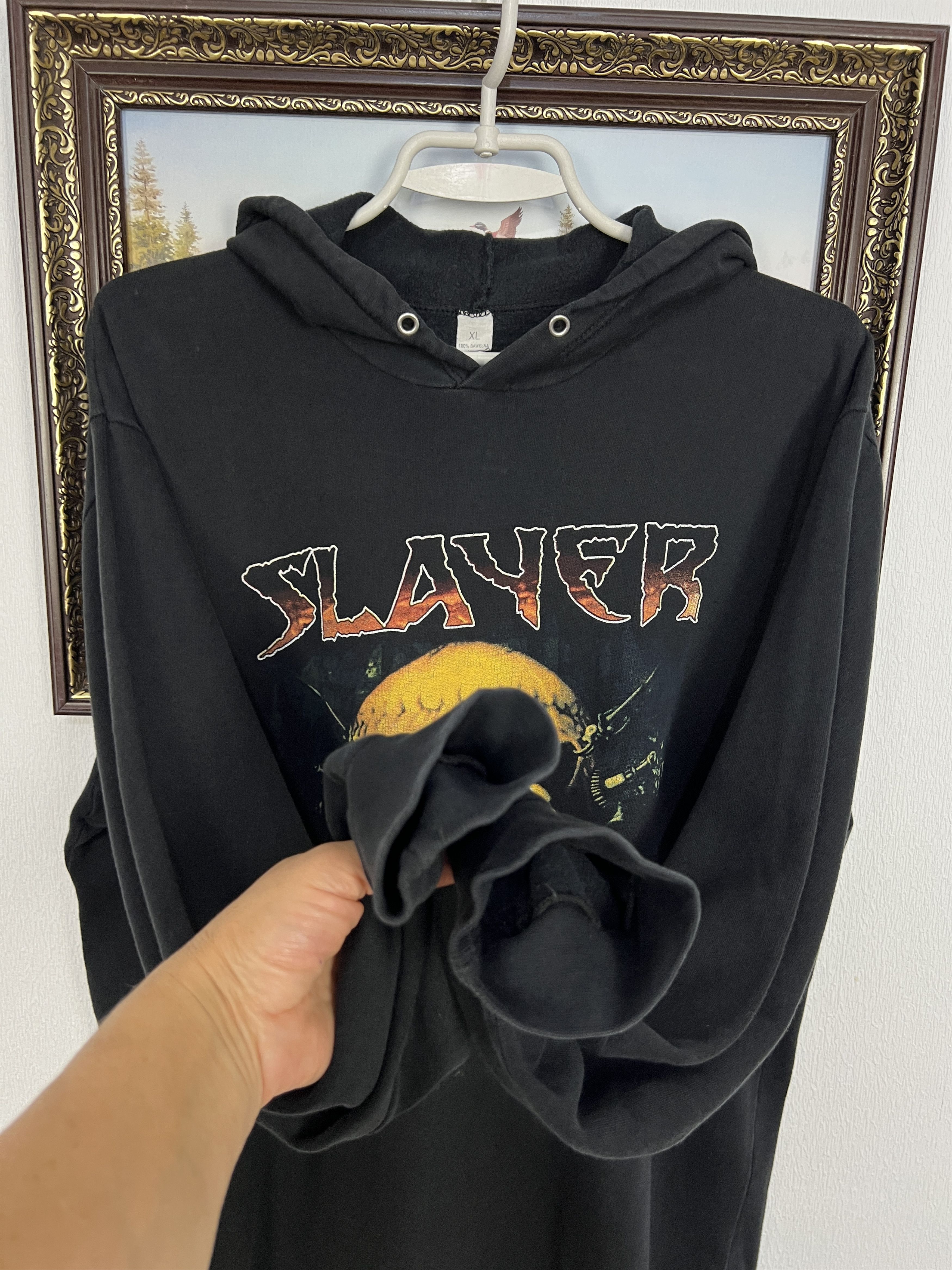 Vintage Vintage Slayer Over Print Hoodie Jacket Band Black Size US L / EU 52-54 / 3 - 6 Thumbnail
