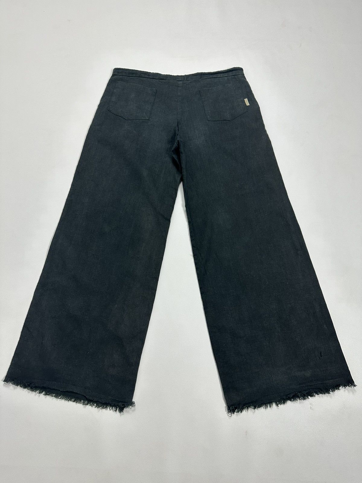 Japanese Brand Goa Faded Flare Low rise drawstring waist Hairy Hem Pants Size US 29 - 7 Thumbnail