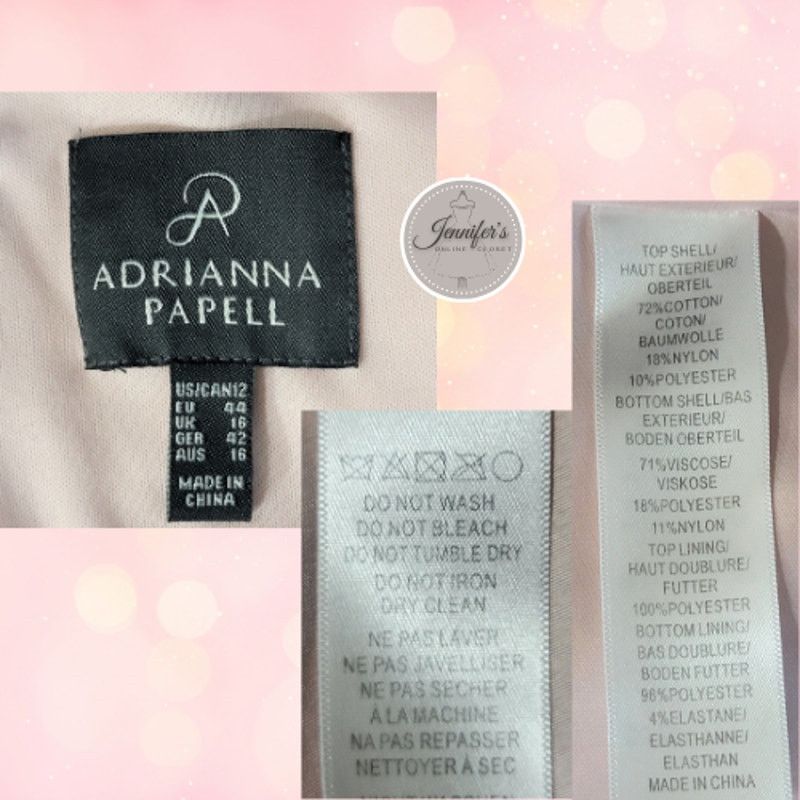 Adrianna Papell Adrianna Papell Blush Pink Shimmer Embroidered Bodice Dress Size XL / US 12-14 / IT 48-50 - 18 Thumbnail