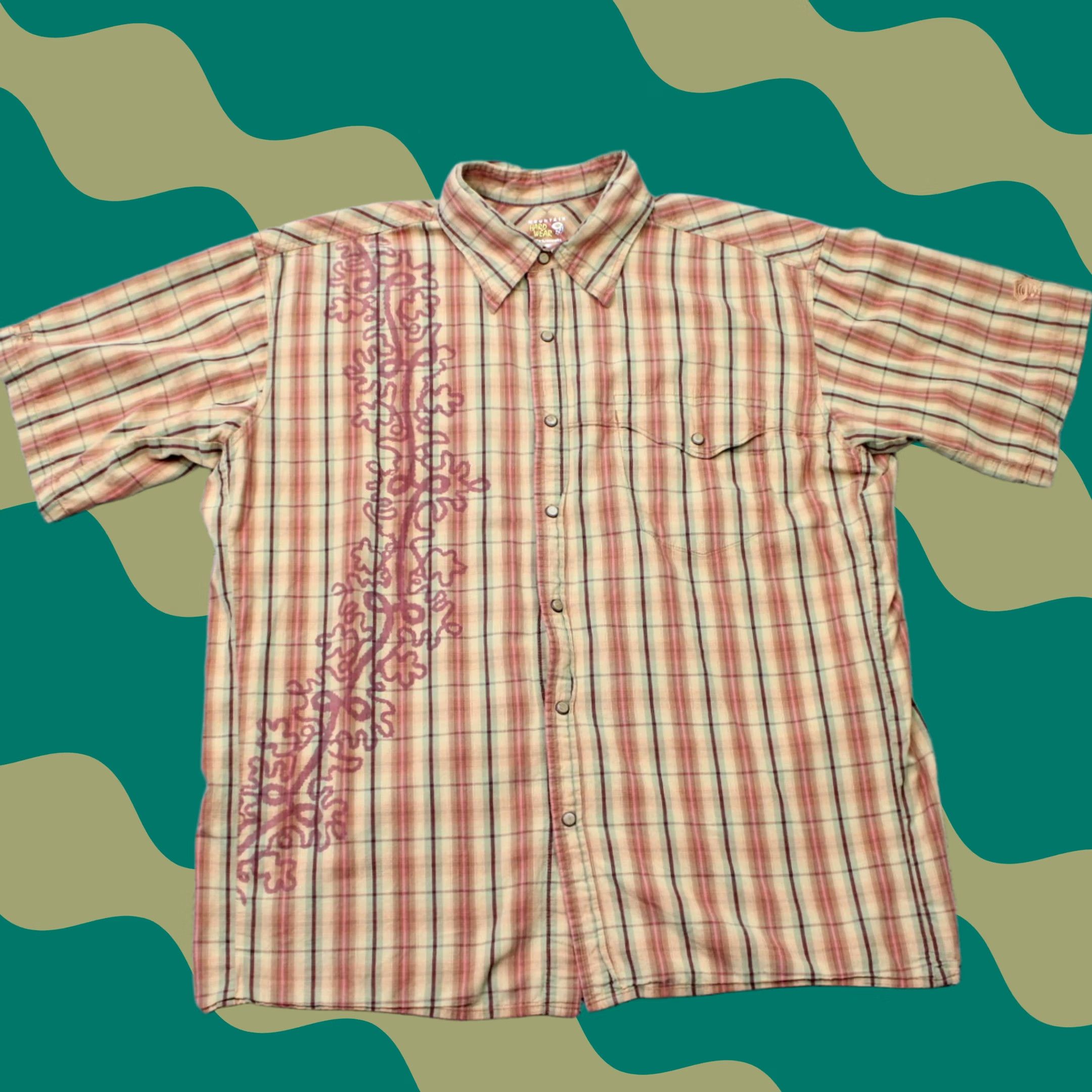 Mountain Hardwear Mountain Hardwear Shirt Mens XL Brown Plaid Geometric Cotton S/S Hummer logo Size US XL / EU 56 / 4 - 1 Thumbnail