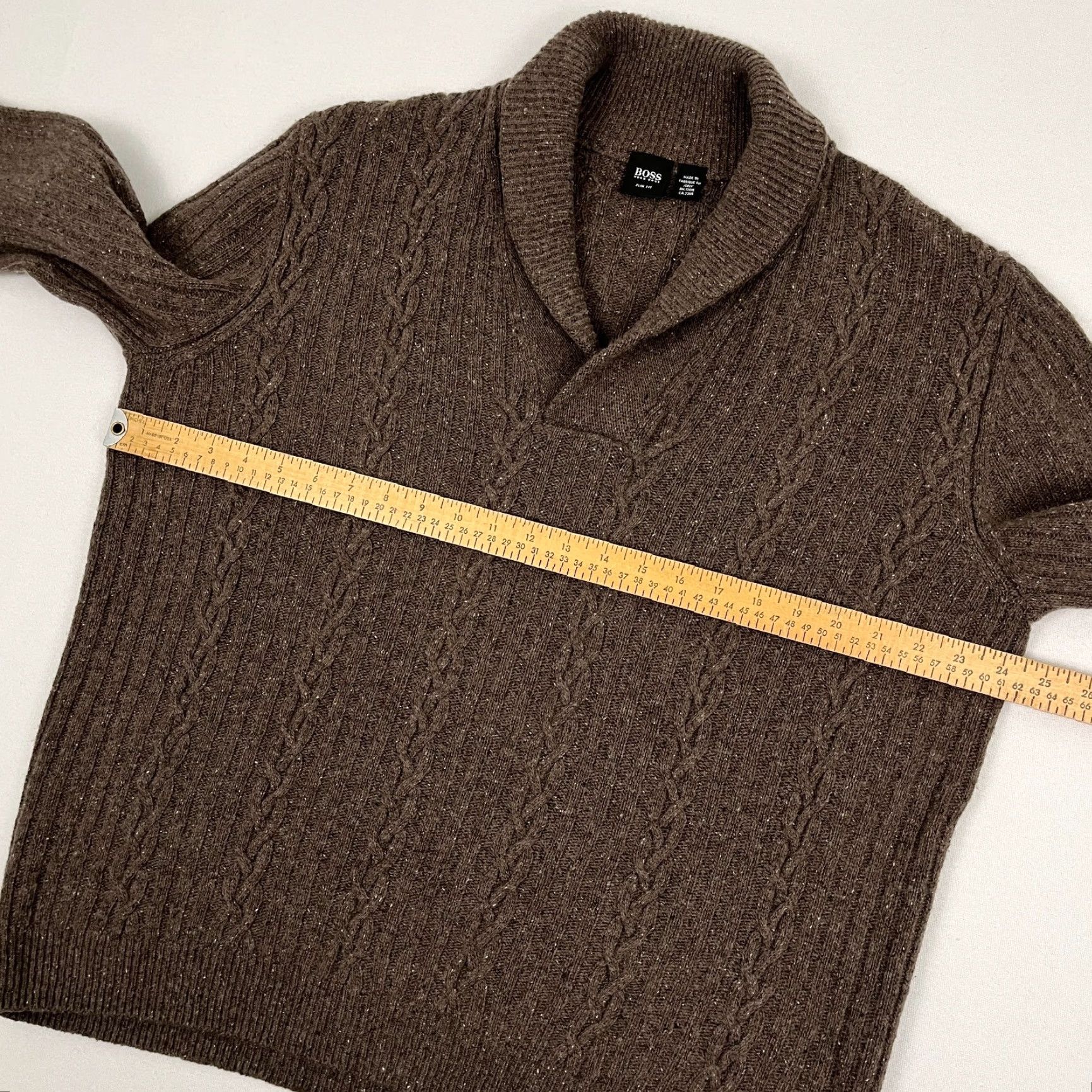 Hugo Boss Hugo Boss Sweater Mens XL Slim Fit Wool Silk Anogra Shawl Collar Pullover Preppy Size US XL / EU 56 / 4 - 6 Thumbnail
