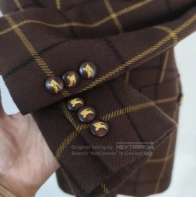 Burberry Burberry Coffee Check Wool Long Sleeve Cardigan. Size M / US 6-8 / IT 42-44 - 5 Thumbnail