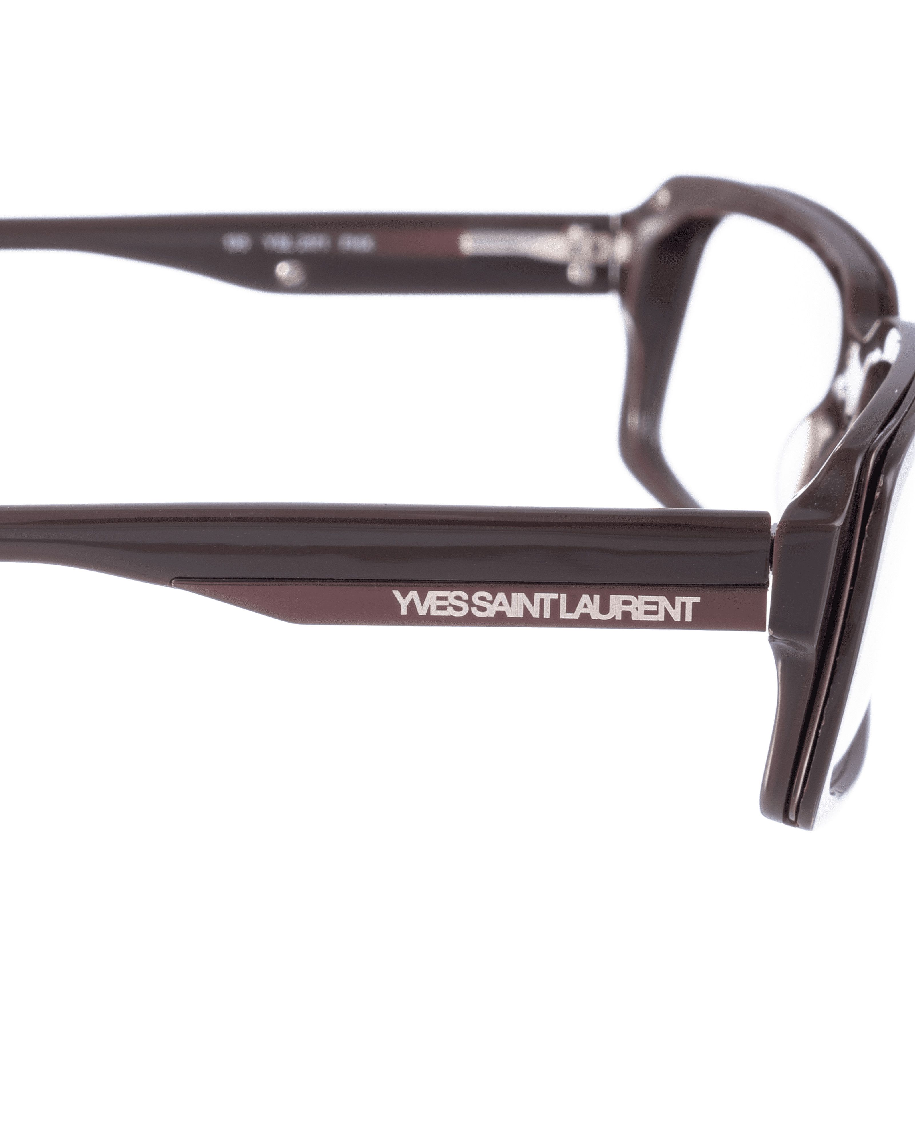 Saint Laurent Paris Yves Saint Laurent 00s Rectangular Chocolate Brown Glasses Size ONE SIZE - 3 Thumbnail