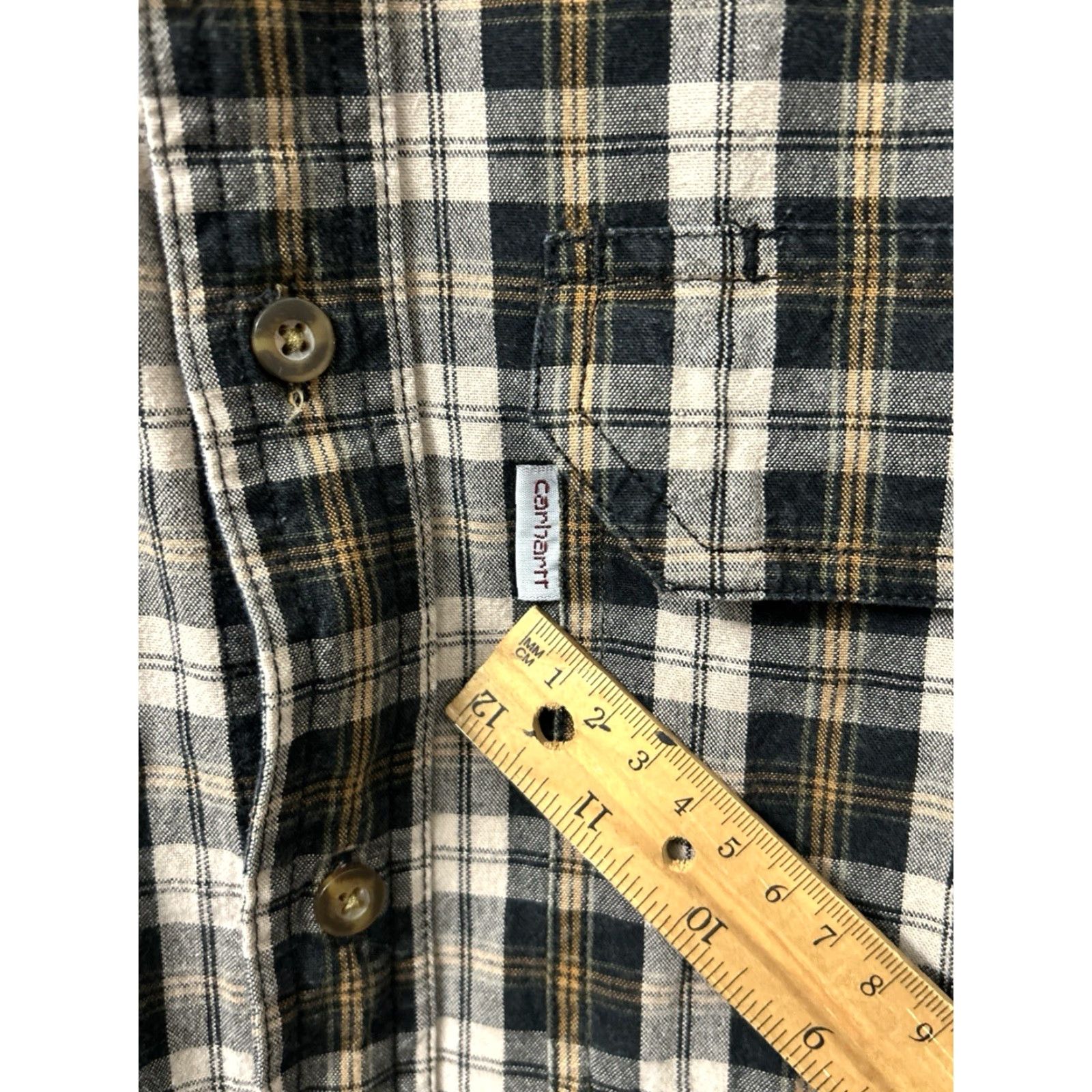 Carhartt Carhartt Shirt Mens M Brown Oxford Plaid Relaxed Button Down L/S Pockets 102214 Size US M / EU 48-50 / 2 - 5 Thumbnail