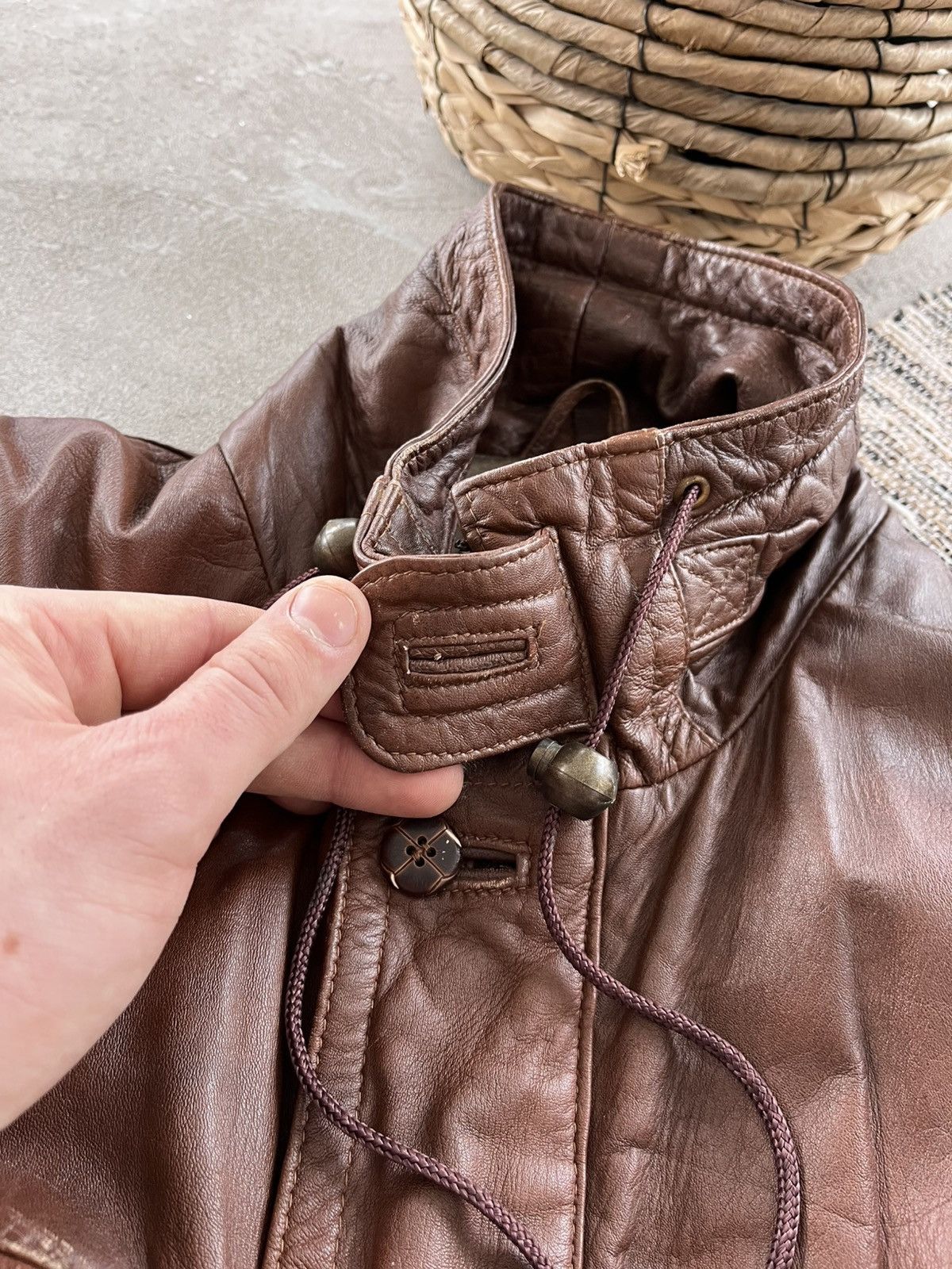 Genuine Leather Vintage Brown Leather Biker Bomber Jacket Avantgarde Y2K Size US L / EU 52-54 / 3 - 11 Thumbnail