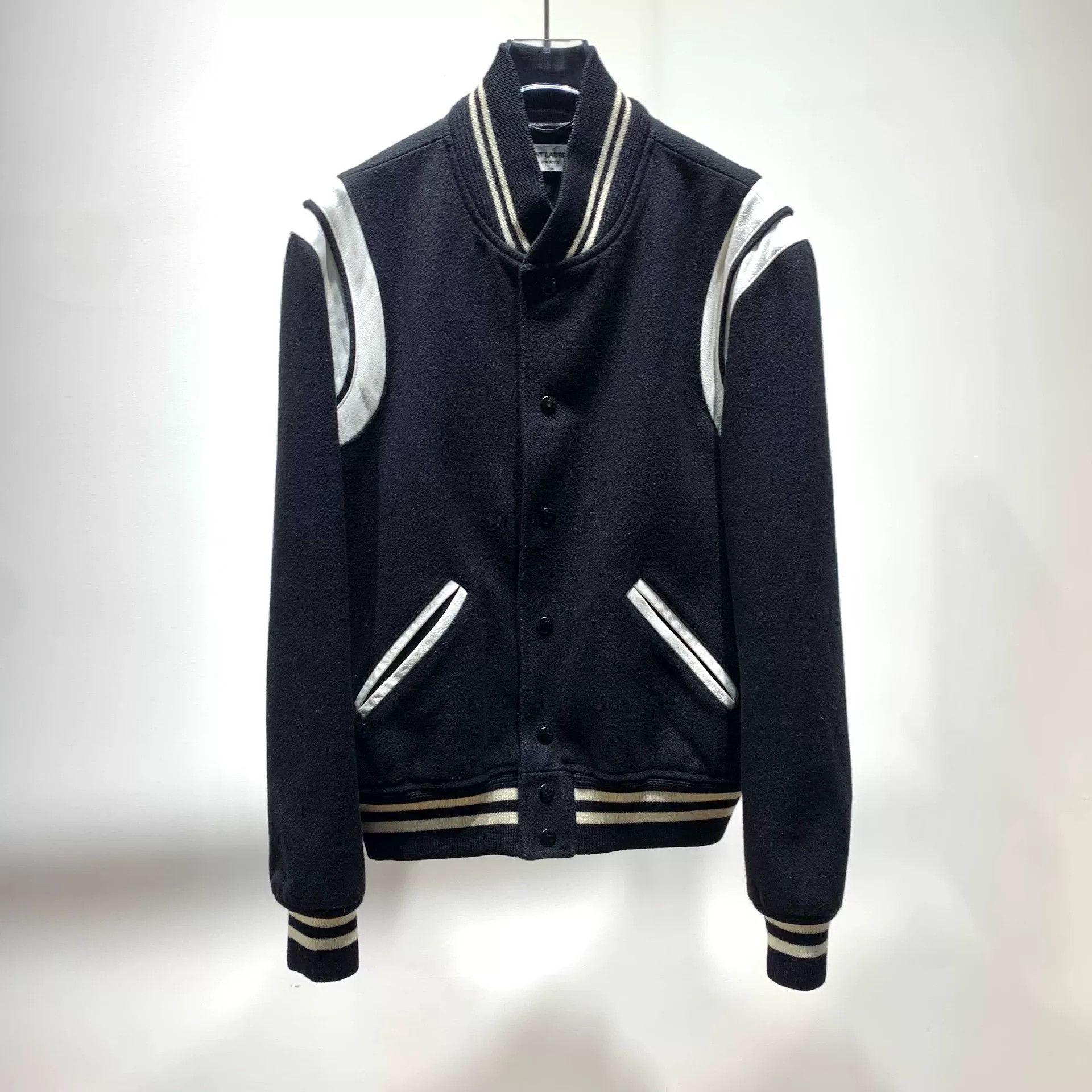 Saint Laurent Paris Saint Laurent Striped Baseball Jacket Size US M / EU 48-50 / 2 - 1 Thumbnail