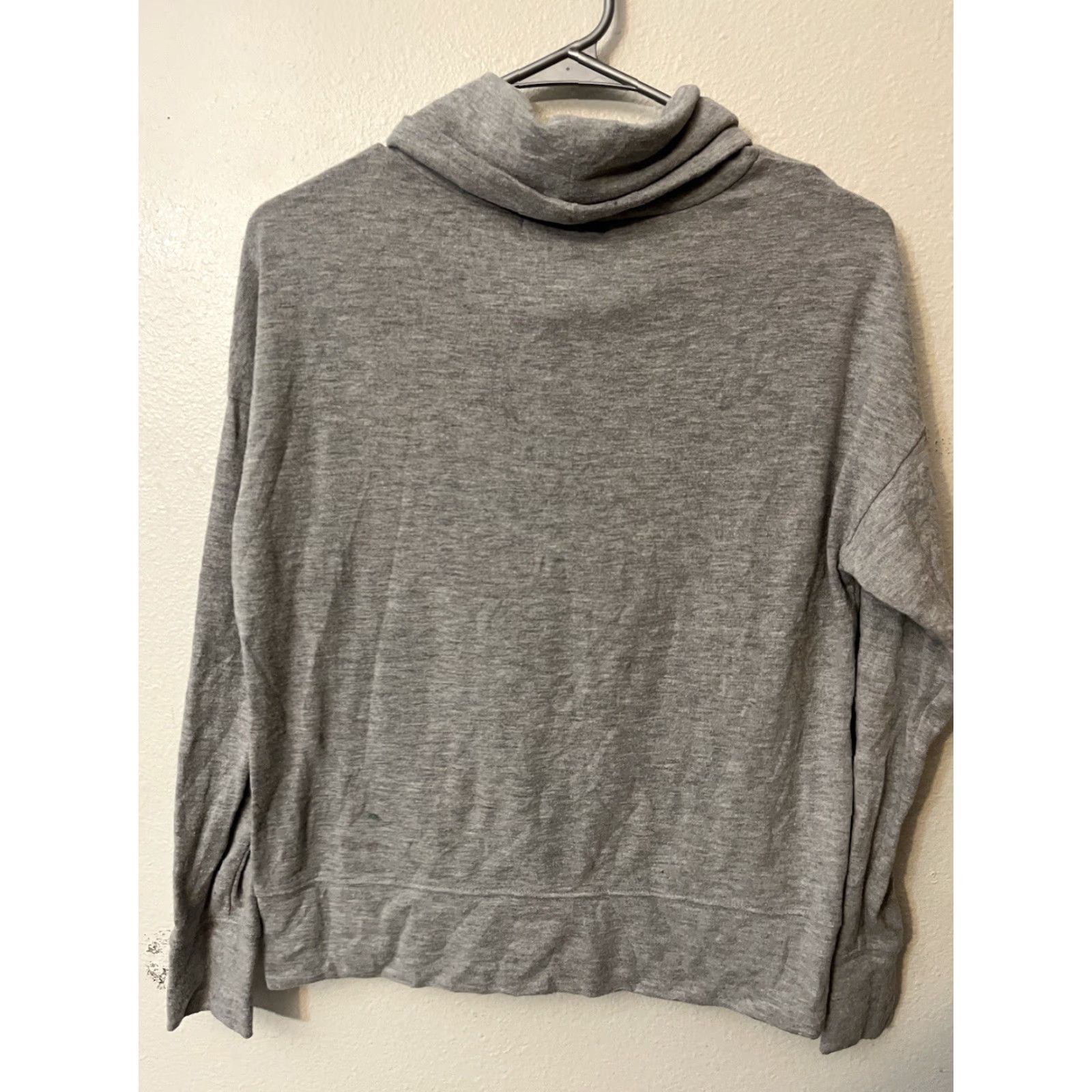 Banana Republic Banana Republic Sweater, Polyester, Knit, Cowl Neck, Women, XS Petite, Gray, Pullover, Size XSP, 1990s? Size XS / US 0-2 / IT 36-38 - 2 Thumbnail