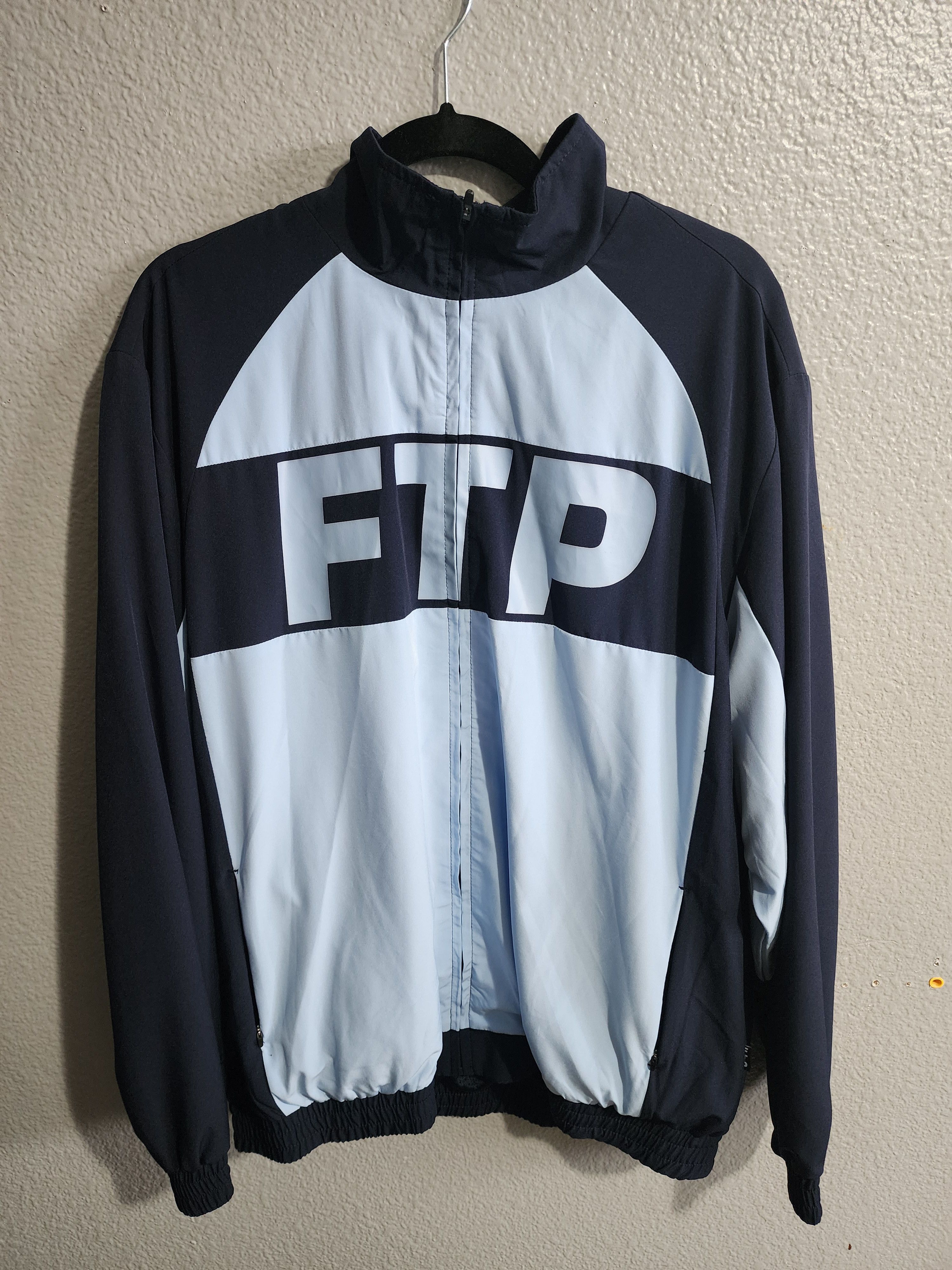 image of Fuck The Population Fto Logo Track Jacket in Blue, Men's (Size Large)