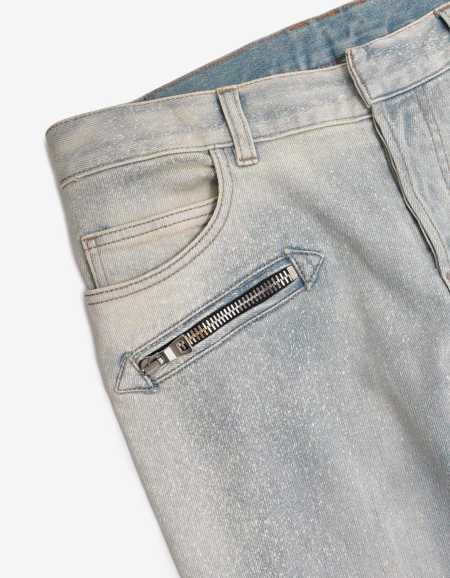 Balmain Balmain Light Blue Faded Biker Jeans Size US 31 - 3 Thumbnail