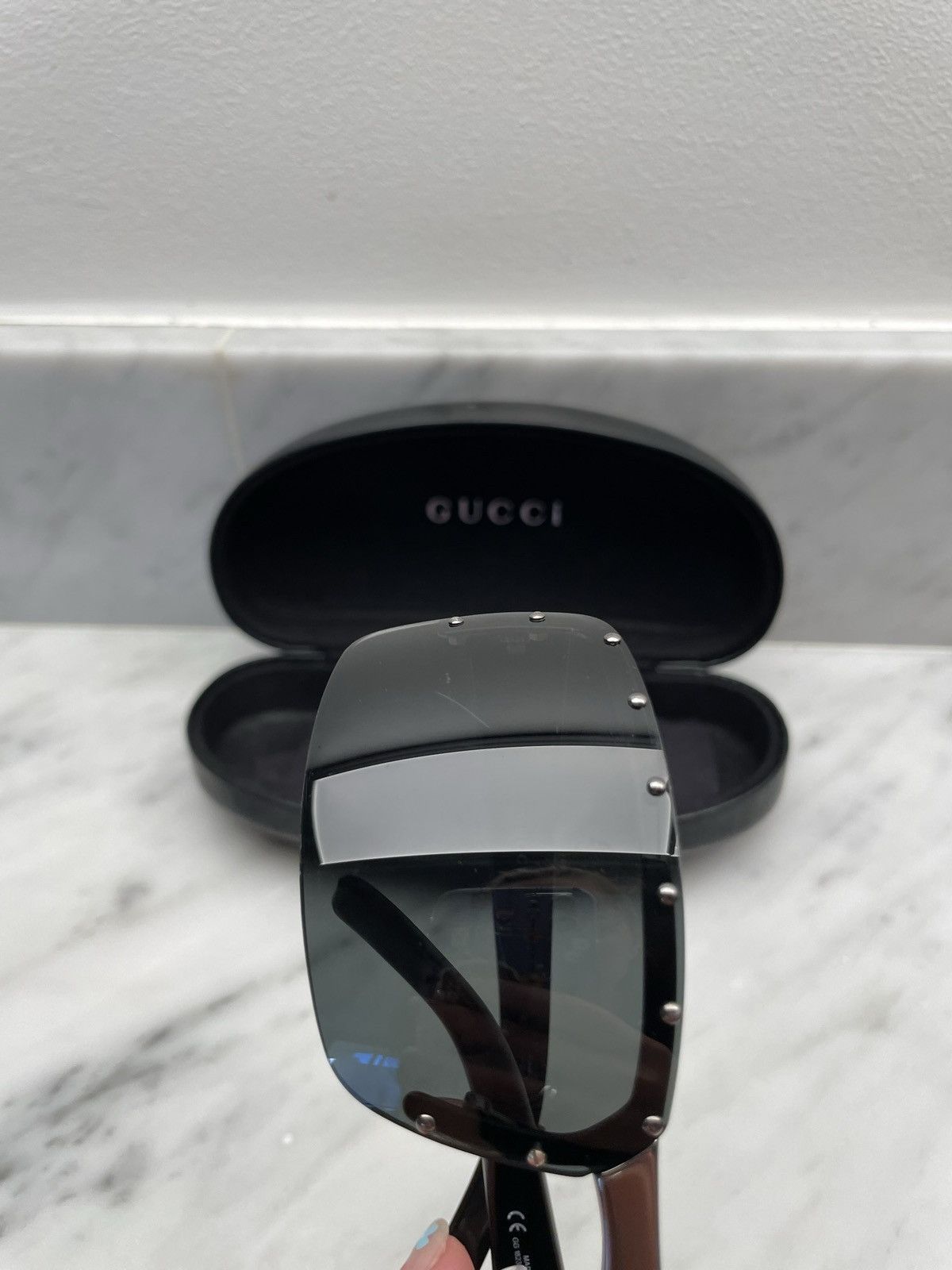 Gucci Gucci gg1823 🔥 gothic sunglasses mask monogram arms Size ONE SIZE - 9 Thumbnail
