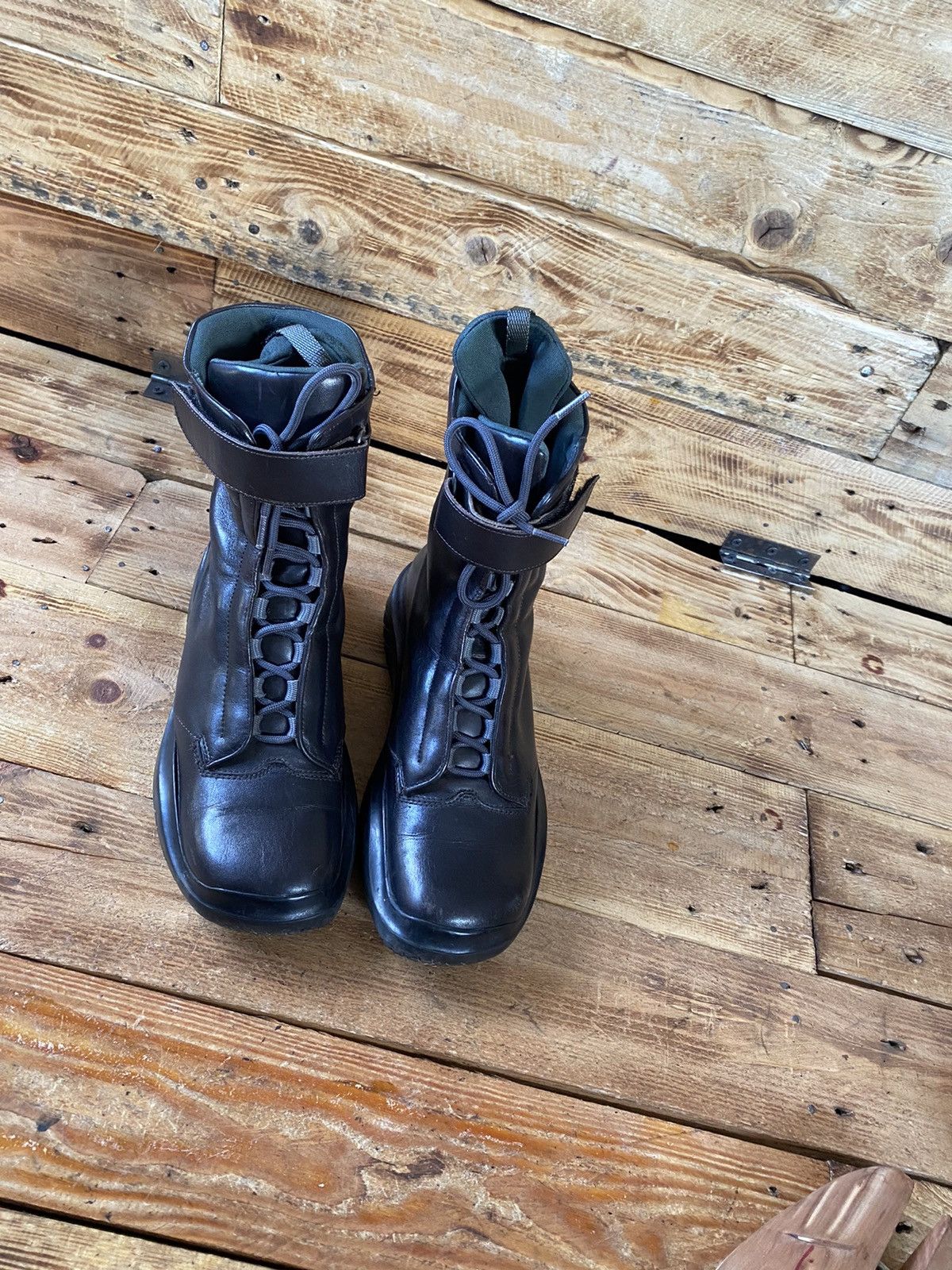 Prada Prada FW99 black vibram runway platform boots sz 36 Size US 5.5 / IT 35.5 - 7 Thumbnail