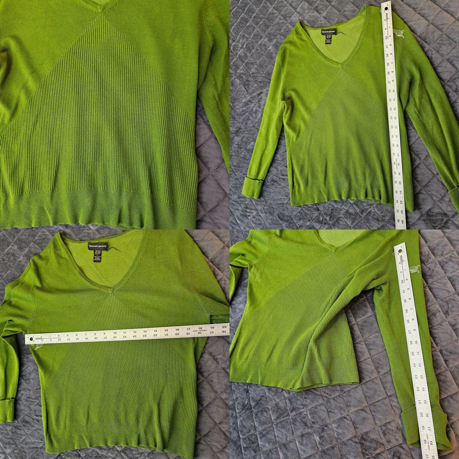 Vintage Vintage Spenser Jeremy Sweater Size L Green Knit Long Sleeve V-Neck Ribbed Size L / US 10 / IT 46 - 8 Thumbnail