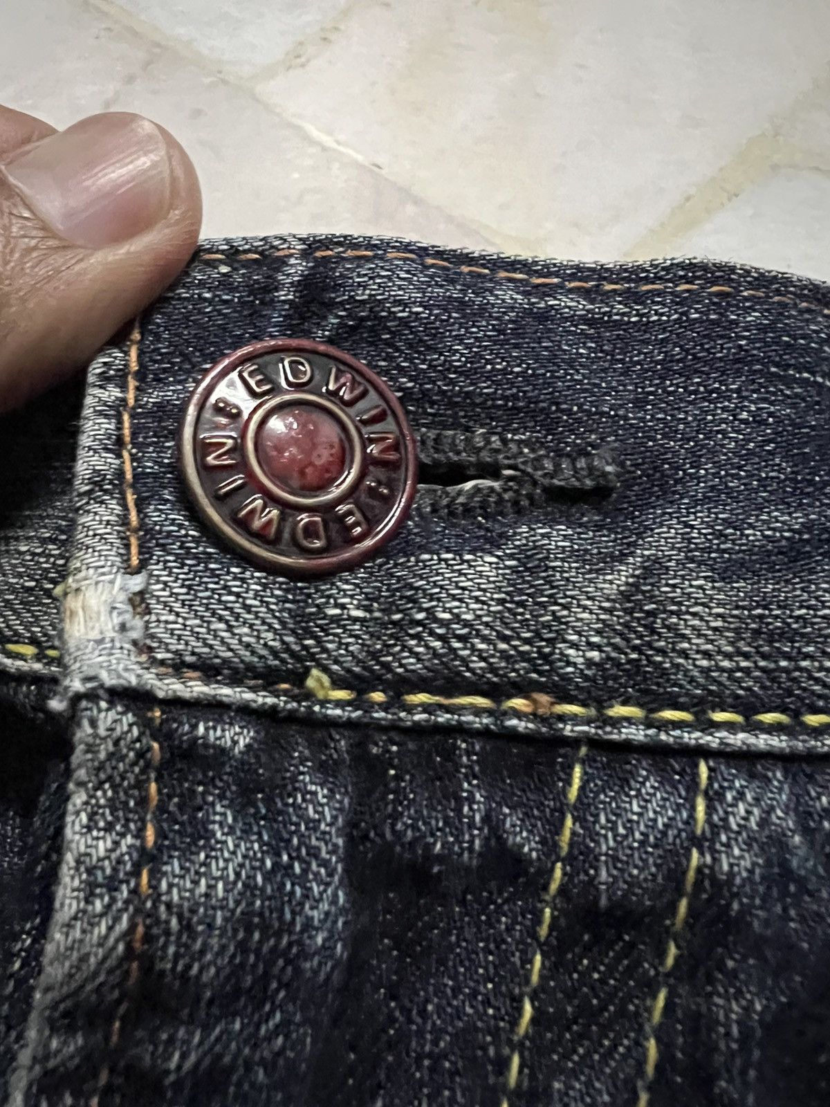 Edwin 💥Flare💥Edwin 503 Blue Trip Claw Mud Wash Jeans Size US 33 - 10 Thumbnail