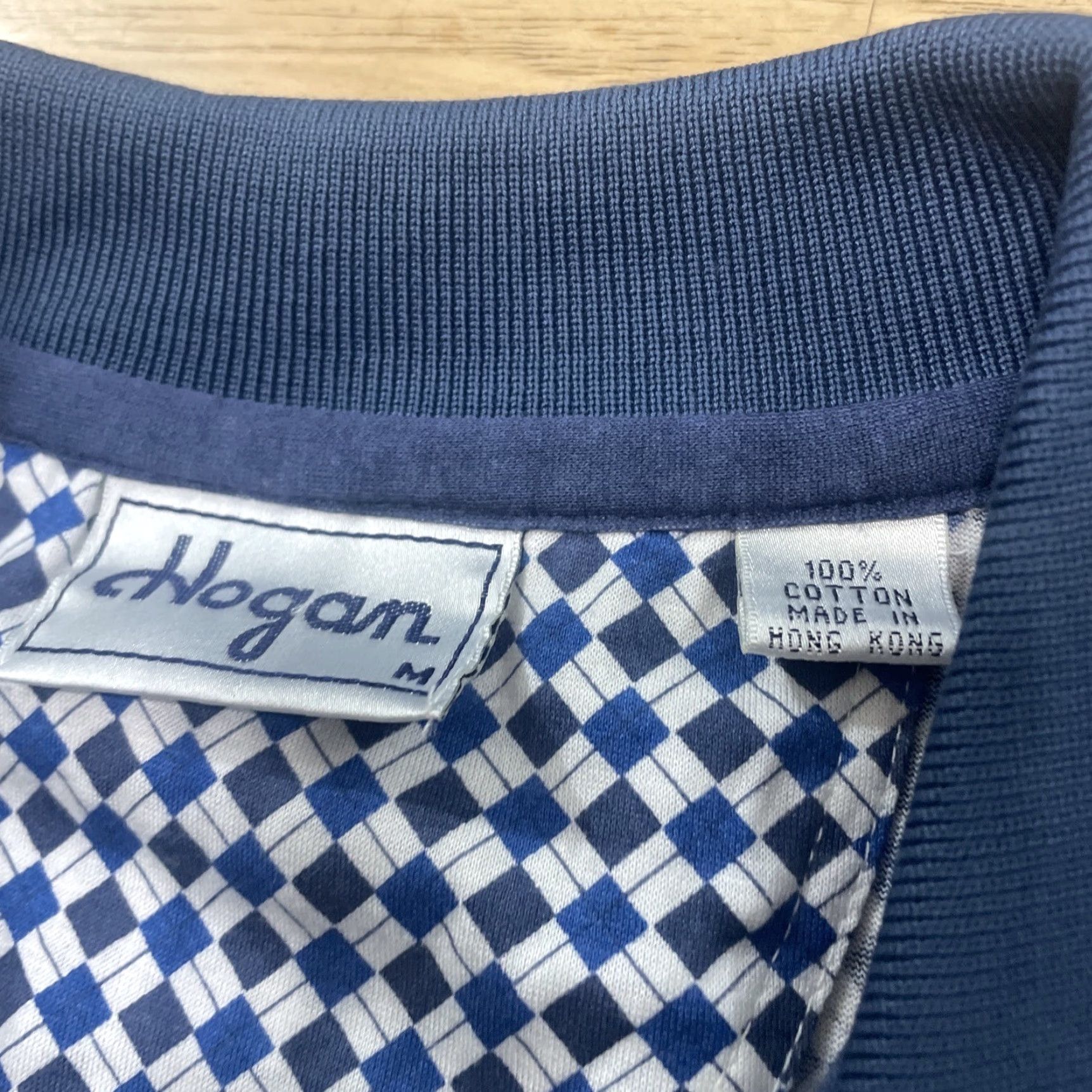 Hogan VINTAGE Hogan Polo Shirt Men M Blue Diamond Check Plaid Retro Preppy Golf Casual Shirt Size US M / EU 48-50 / 2 - 7 Thumbnail