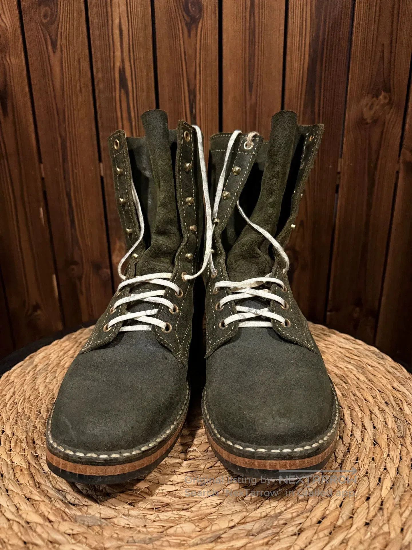 Whitesville Military Green Combat Boots. Size US 7 / EU 40 - 1 Thumbnail