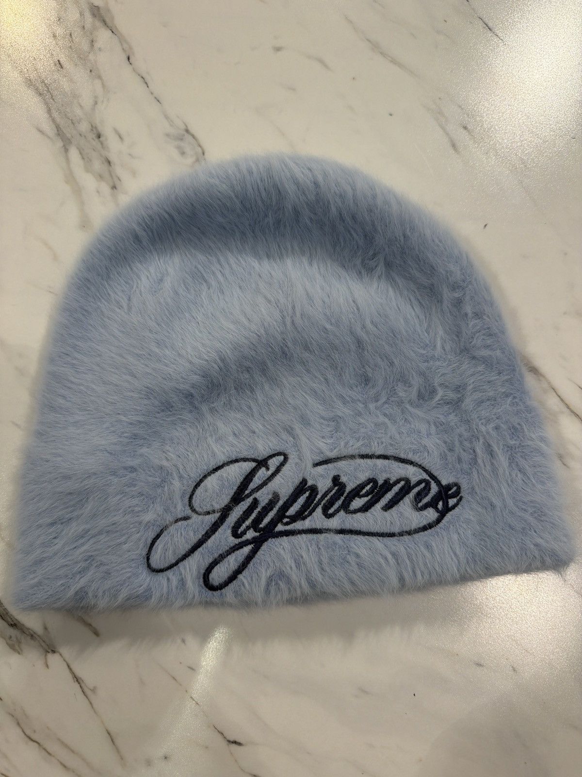 Kangol × Supreme Supreme Kangol Fugora Script Light Blue Beanie Size ONE SIZE - 1 Thumbnail