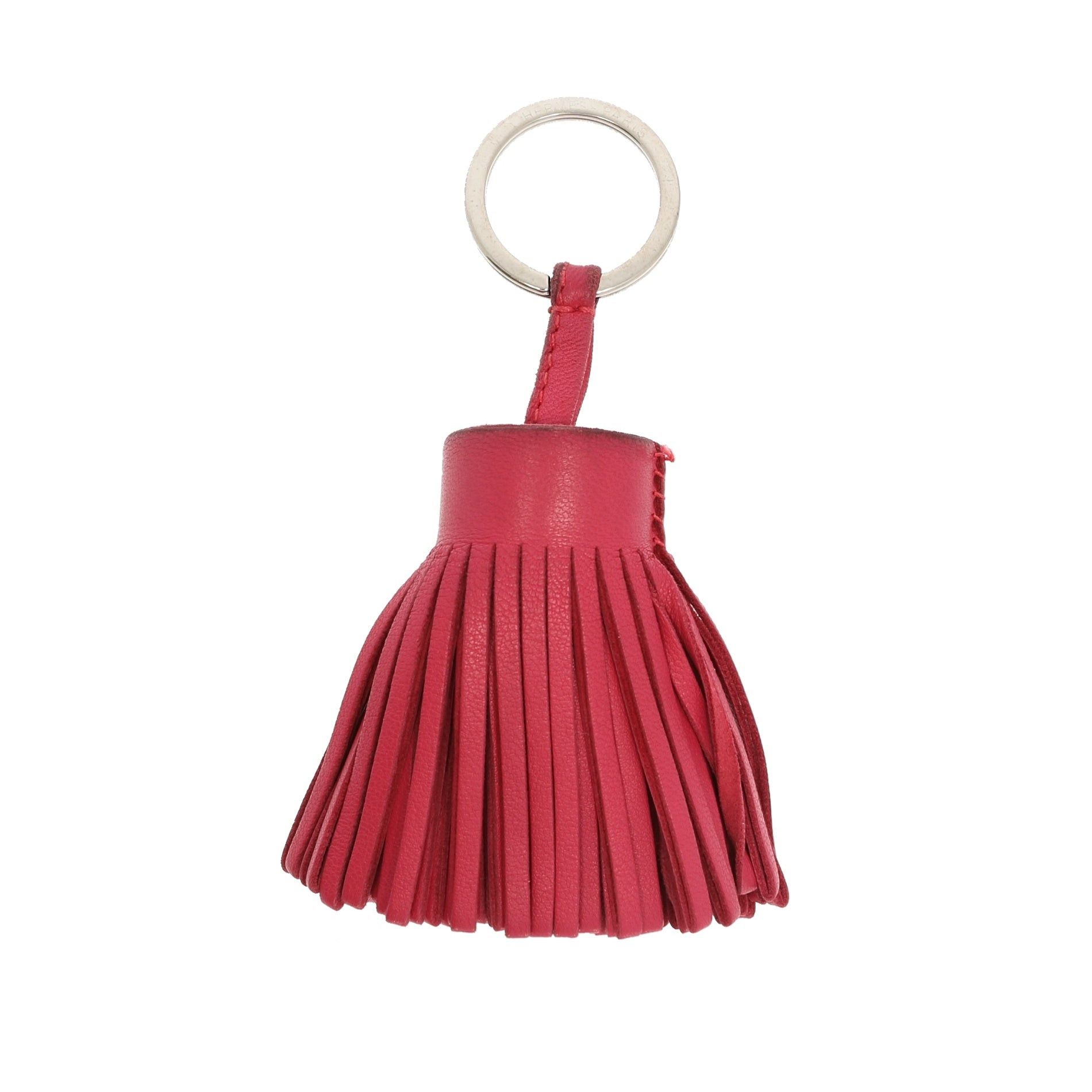 image of Hermes Carmen Keychain In Pink Leather, Women's